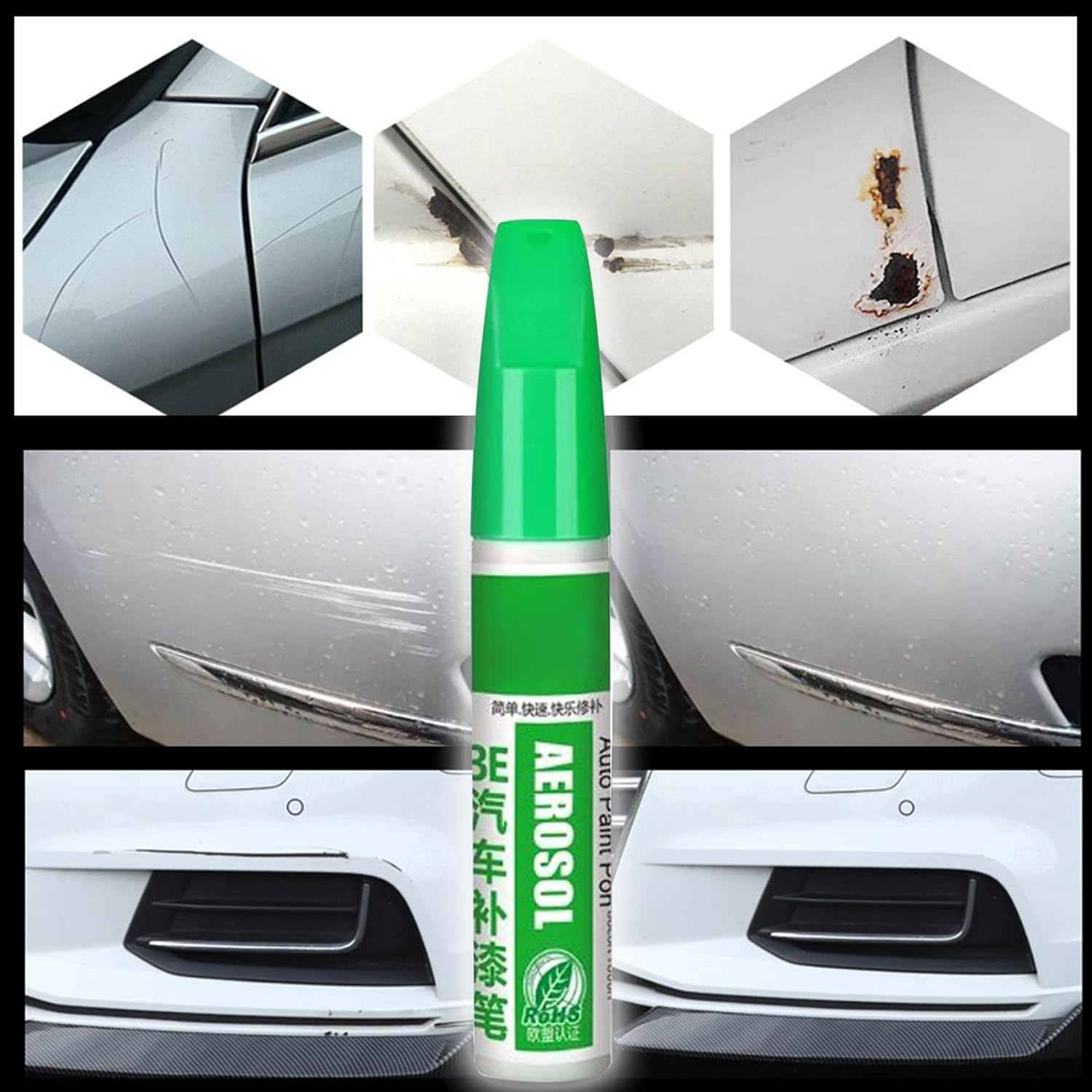 Car Touch up Paint Pen | Scratch-Filling Automotive Touch up Paint Pen - 12ML Weatherproof Quick-Drying Markers for Model Painting Fabric Decor Truck Motorcycle Industrial Labeling Wood Metal