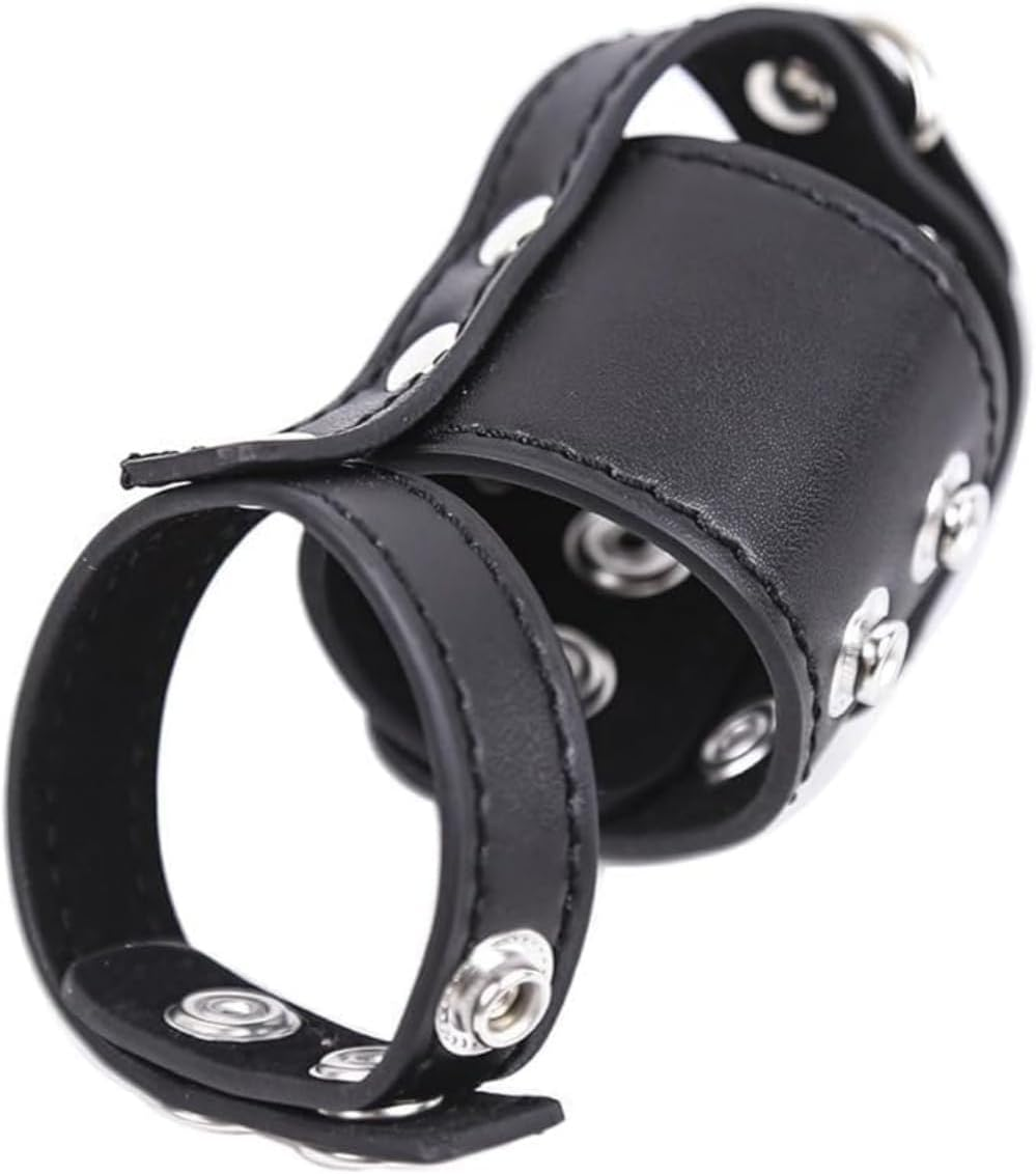 Cock Ring Bondage Rope with Leather Adjustable Chastity Belt Restraint Scrotum Set Reusable Ere-Ction BDSM Sex Toys for Enhanced Sensual Play and Intimate Exploration Male Sex Toys image number 4