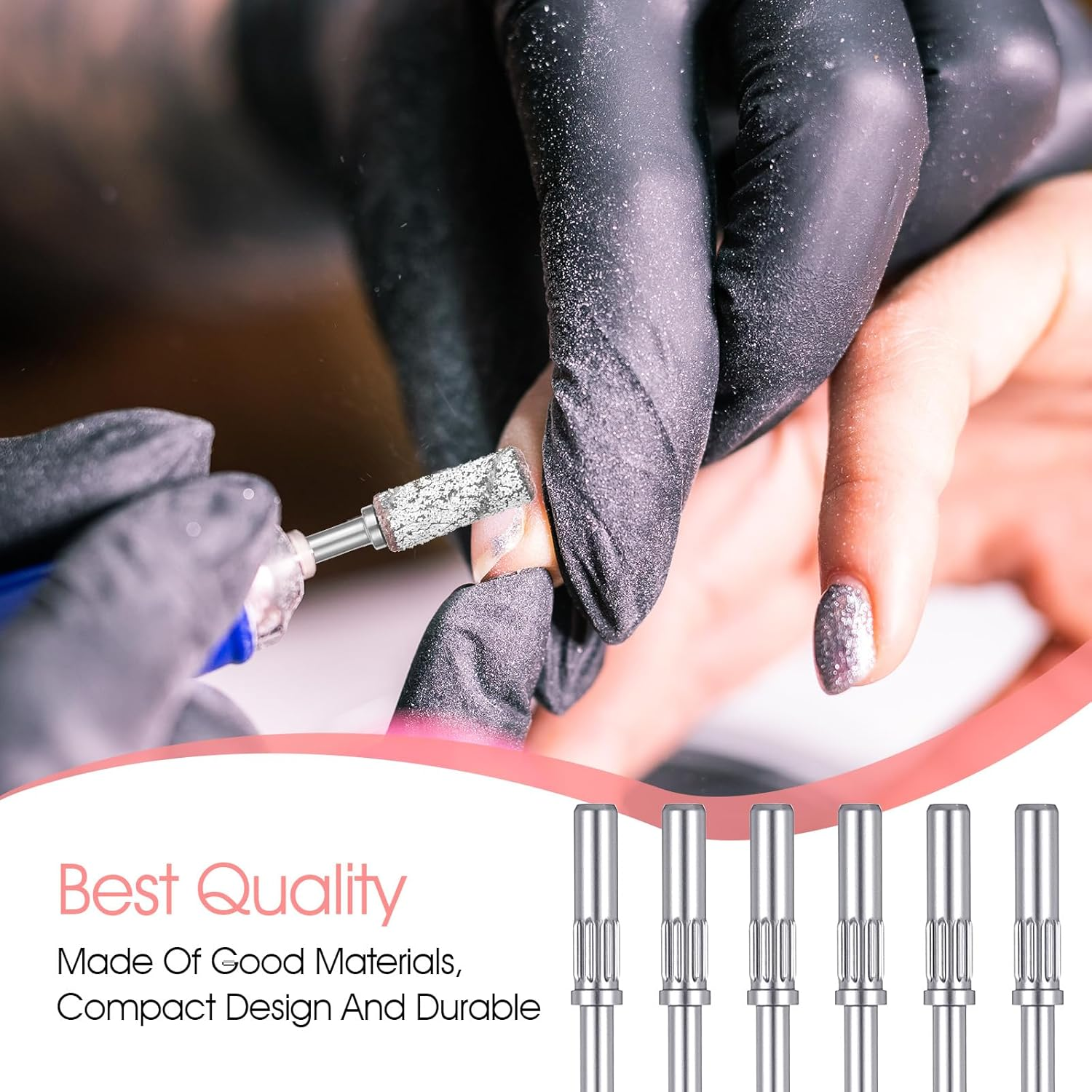 10Pcs Mandrel Drill Bits for Small Sanding Bands, 3.1 MM Mini 3/32 Shank Mini Mandrel Nail Drill Bits for Electric Drills File Machine, Stainless Steel Nails Manicure Pedicure Tool image number 2