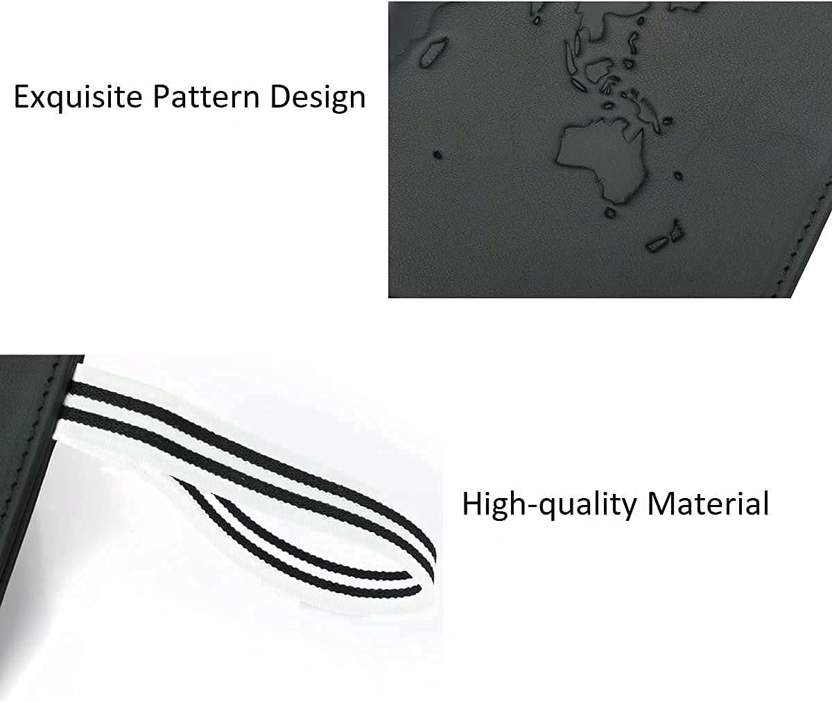 Iziv Passport Holder Travel Cover Case Leather Slim RFID Blocking Passport Travelling Wallet for Men Multifunction ID Credit Cards Cover Case with Elastic Strap image number 3