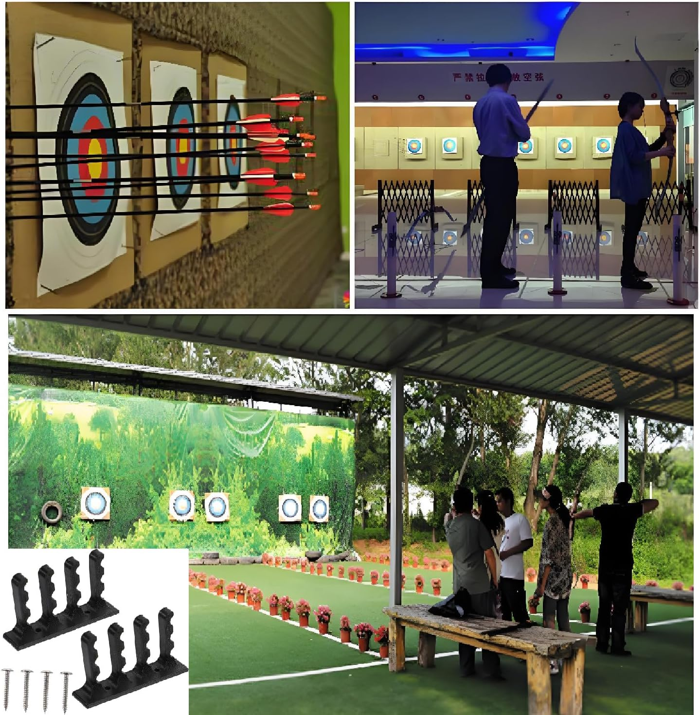 2Pcs Arrow Wall Hanging Bracket Wall Mounted Arrow Rack Arrow Support Collection Display Rack Bow Arrow Hanger Can Store 12 Arrows with Built in Adhesive Arrow Support Storage Rack image number 4