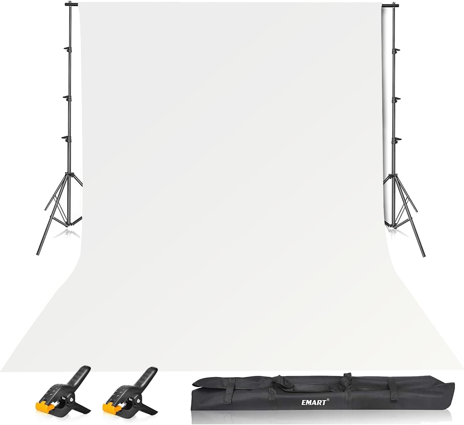EMART Green Screen Background with Stand, 8.5X10Ft(2.6X3M) Photography Backdrop Kit with 10X12Ft(3X3.6M) Support Frame for Portrait, Video, Shooting, Photo Studio