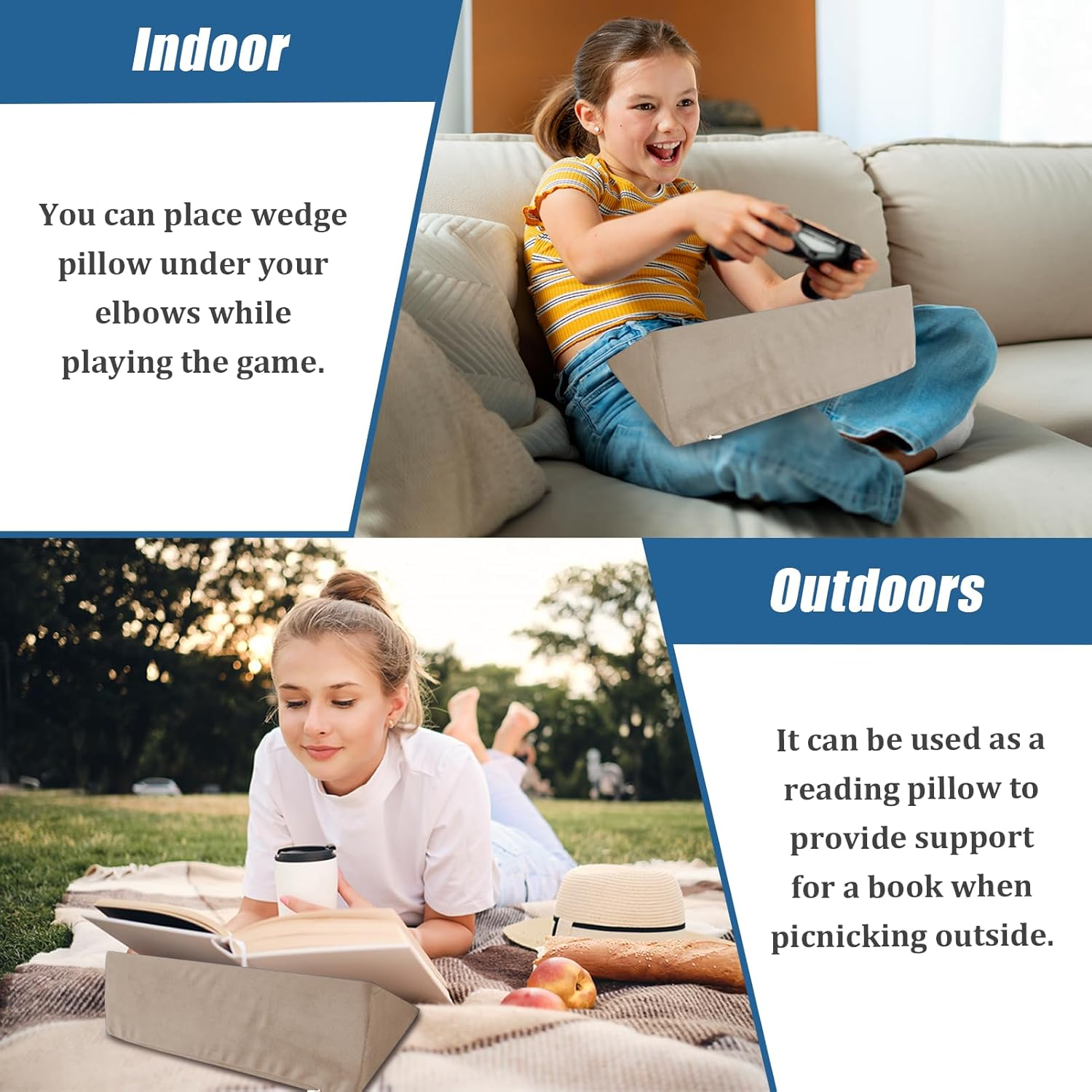 Small Wedge Pillow, Wedge Pillow for Bed Sores, Positioning Pillow, Positioning Wedge, Mini Pillow for Laptop and Yoga, Small Foam Wedge for Chair (1 Unit, Apricot) - 1 Unit, Apricot image number 6