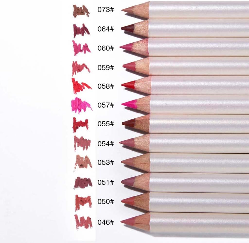 12 Pieces Lip Liner Pencil Waterproof Smooth Matte and Longlasting Lipliner Pen image number 1