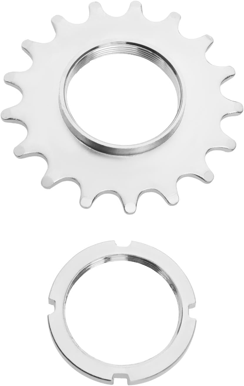 Ecsing Bike Sprocket Fixed Single Speed Cog Thread Ribg High Strength Steel Bicycle Flywheel Sprockets Parts for Fixed Gear Bike with Lock Ring image number 3