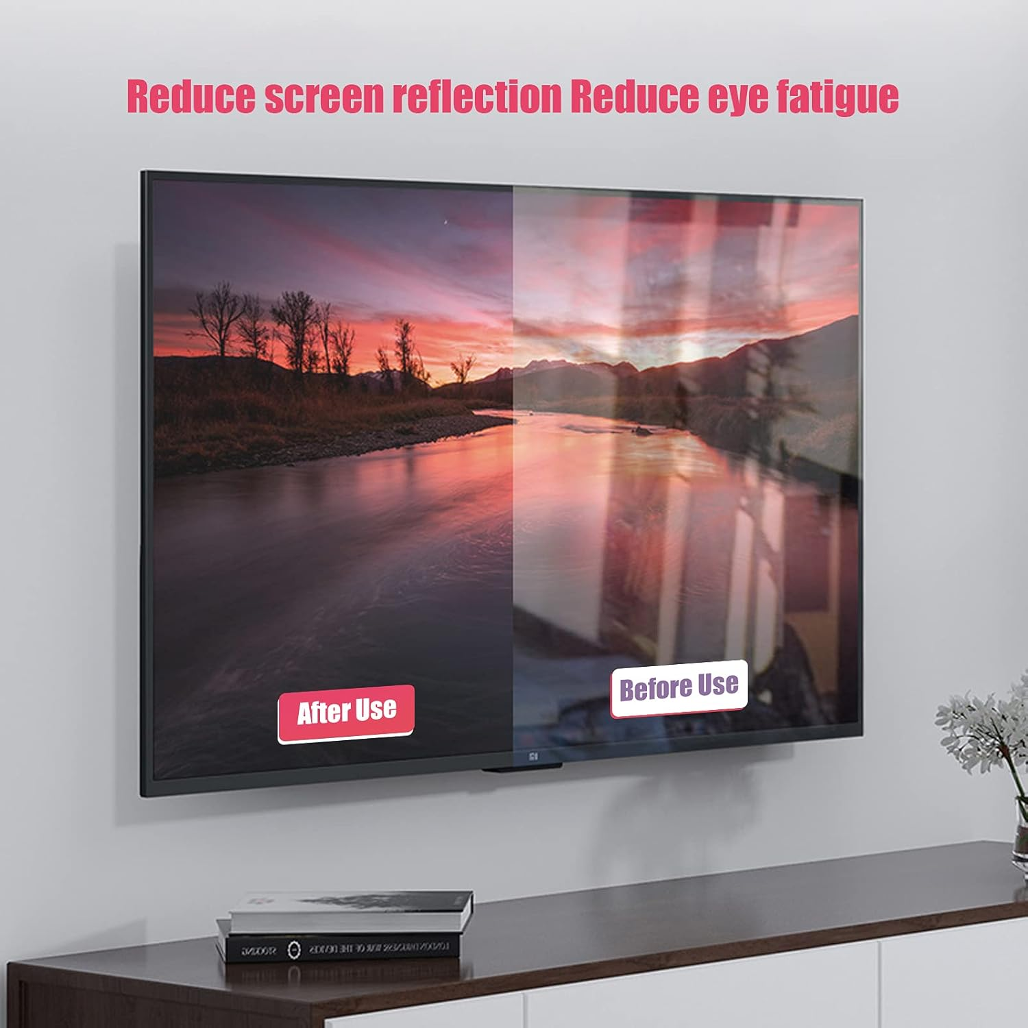 Anti-Glare TV Screen Protector for 42-75 Inch - anti Blue Light/Anti-Scratch Protector Film for LCD, LED, 4K OLED & QLED HDTV Displays,65" 1440 * 809 image number 6