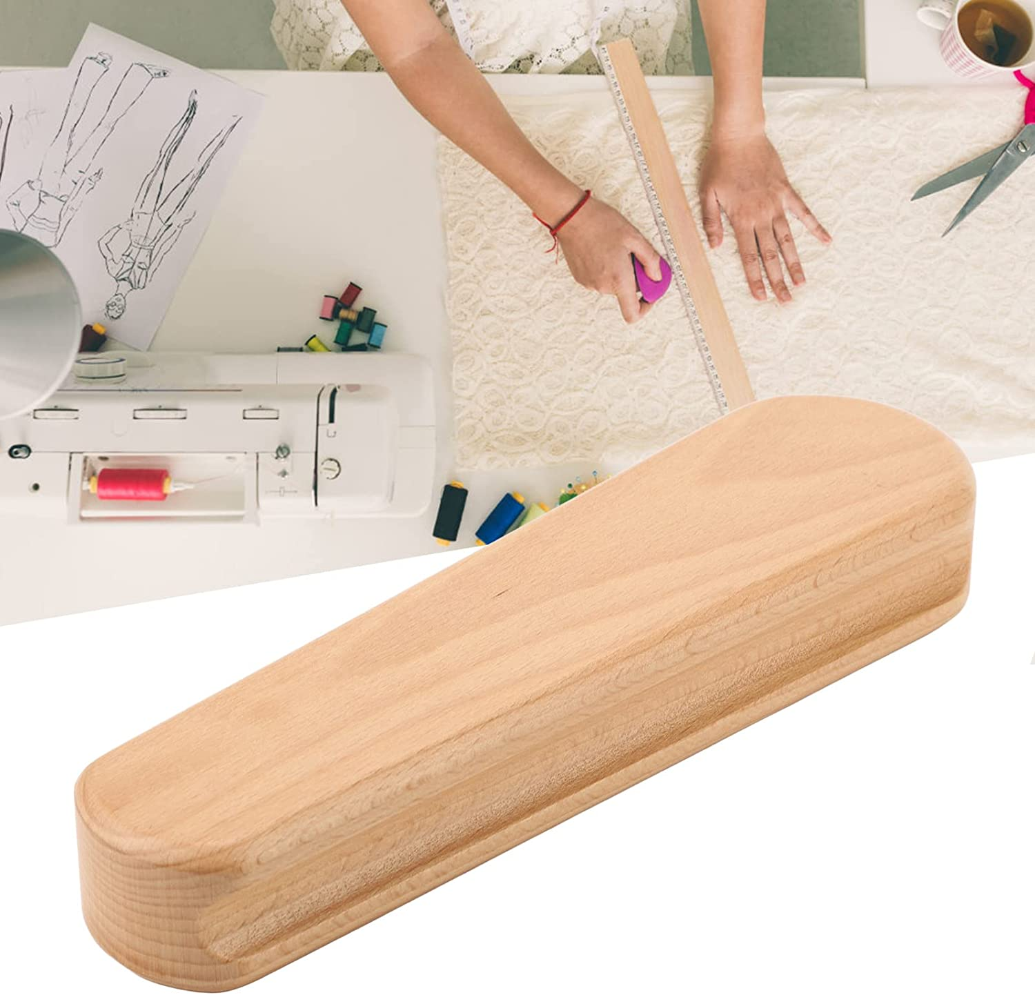 Tailors Clapper, Beech Wood Multipurpose Clapper Sewing Tool Easy Grip Safe Eco Friendly Lightweight Durable Quilters Clapper for Pressing, Sewing, Quilting and Steam Ironing image number 5