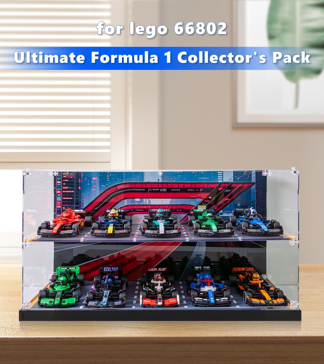 Acrylic Display Case for  Speed Champions F1 Car 10-In-1 Building Set,Dust-Proof Display Box for  77242,77251,77243,77244,77246 77245 77249 Etc, Size: 51X24X26Cm(Not Included the Model) image number 1