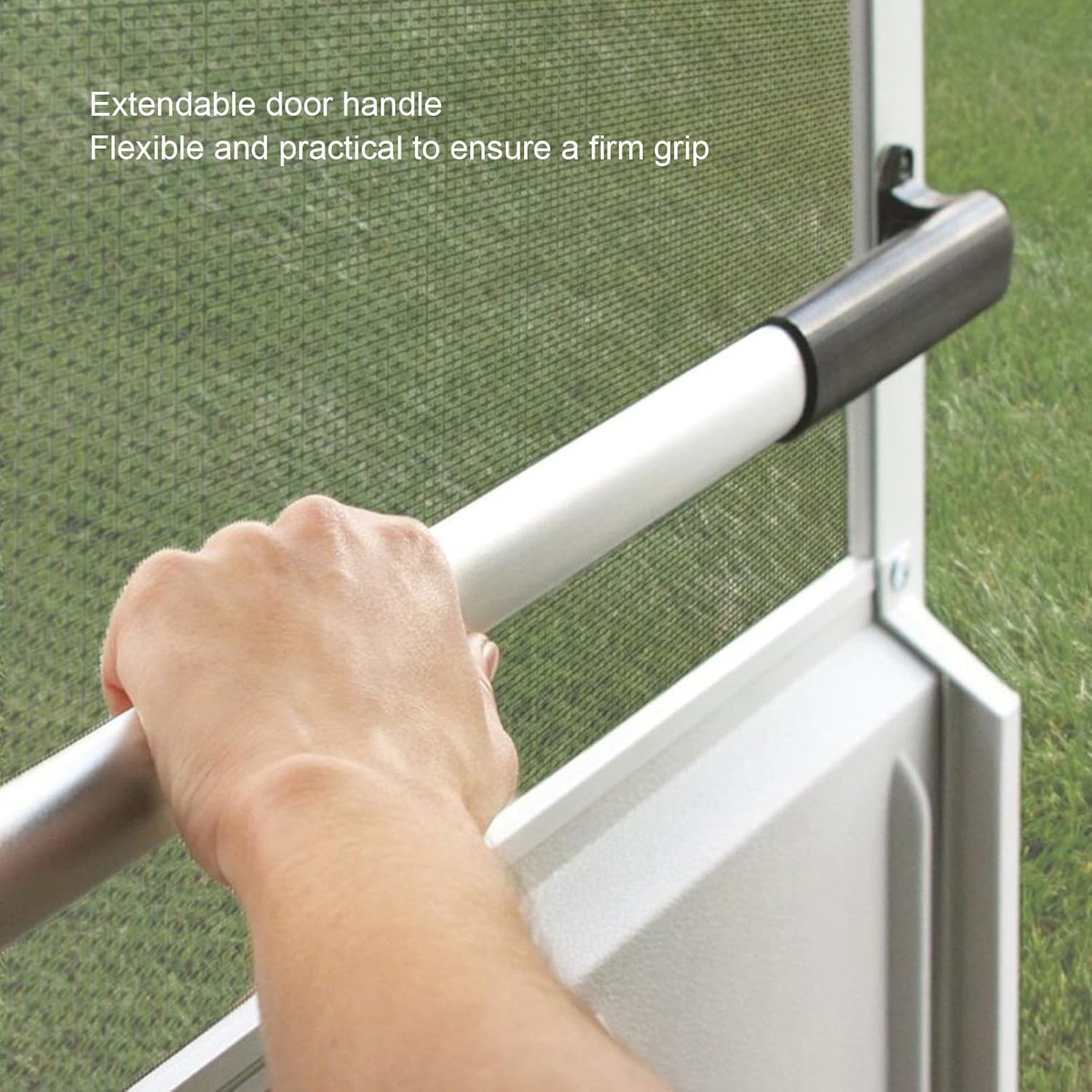 RV Screen Door Latch Kit, RV Screen Door Cross Bar Handle and Door Latch, 21.65In-29.33In Adjustable Grip Handle, Universal RV Screen Door Crossbar for RV, Travel Trailer (Left image number 6