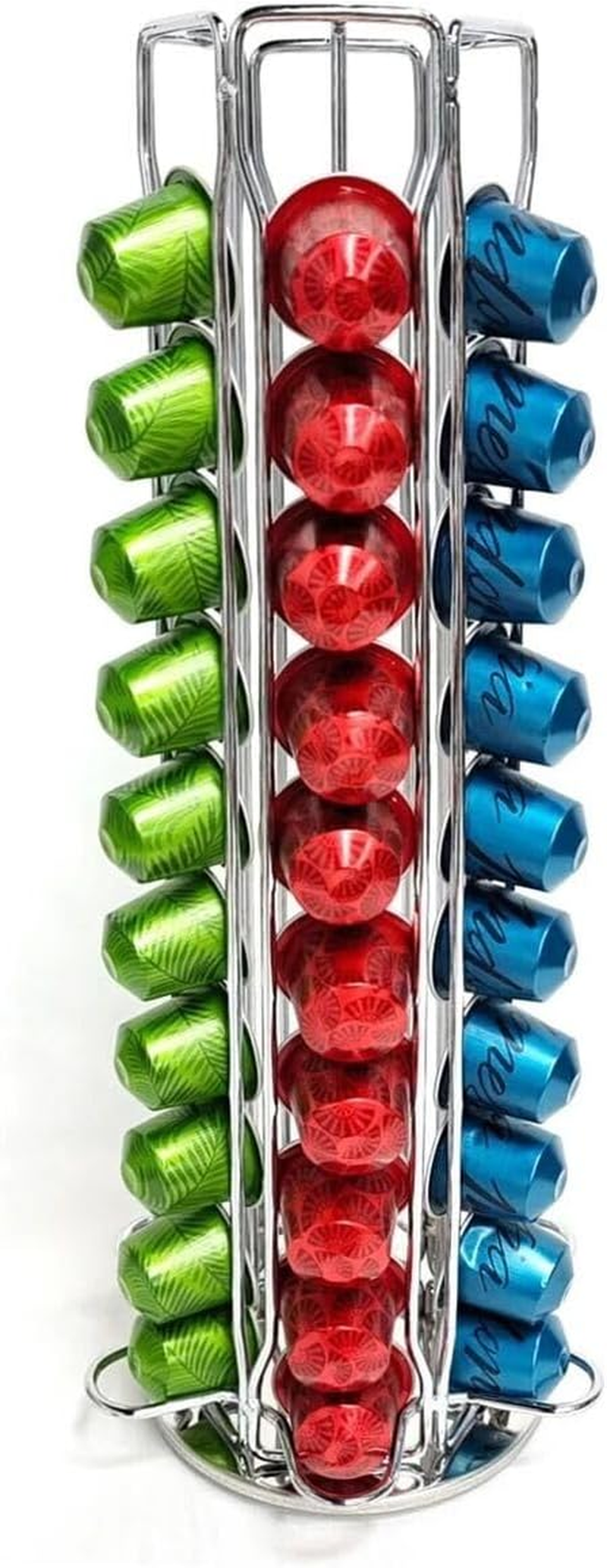 Coffee Pod Holder Stand Dispenser Rack Storage Capsule for Nespresso 60 Pods (Silver) image number 1