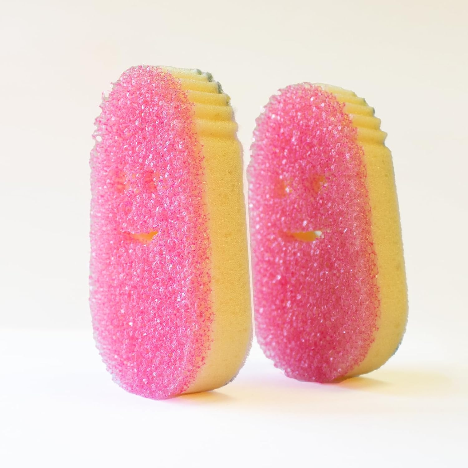 Scrub Daddy Dish Wand Sponge Replacement Heads, Soap Dispenser Scrub Brush, Texture Changing Dish Brush with Liquid Dispenser, Brushes with Scraper and Removable Head Sponges, 2 Pack Pink image number 3