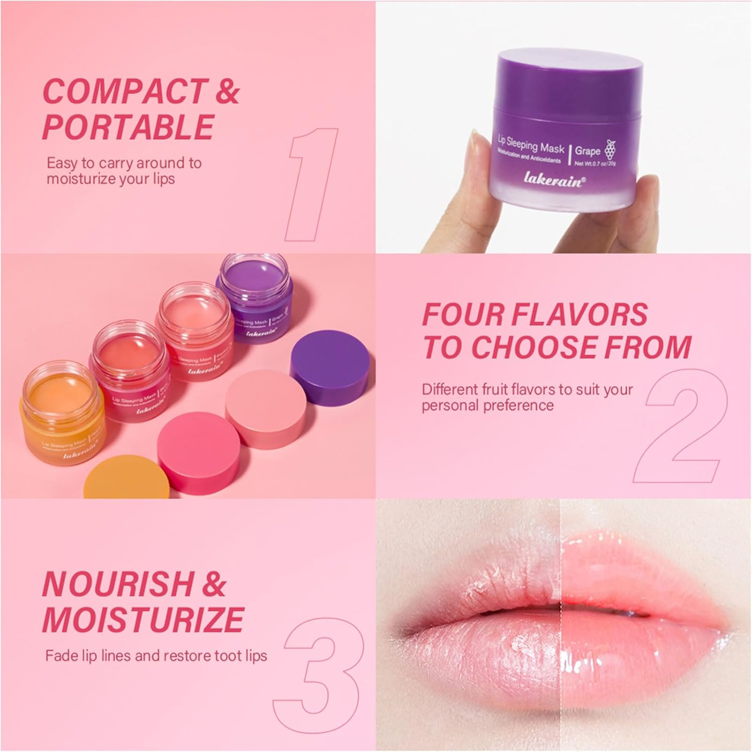 Hydrating Sleeping Lip Mask for Intense Overnight Moisture (Berry) image number 4