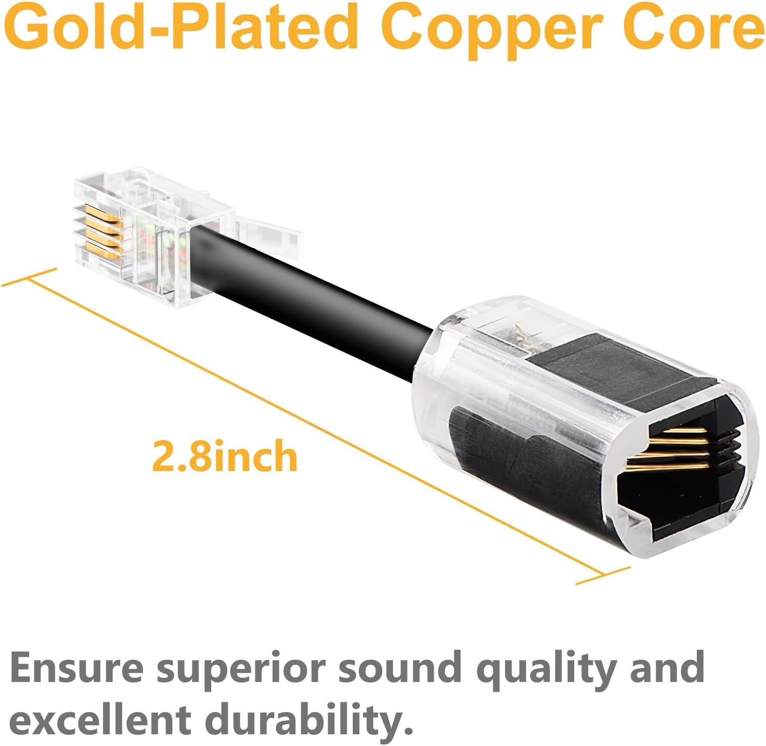 Telephone Cord Detangler, Uvital Anti-Tangle Phone Cable 360 Degree Rotating Landline Swivel Cord Untangler Black (2 PCS) image number 1