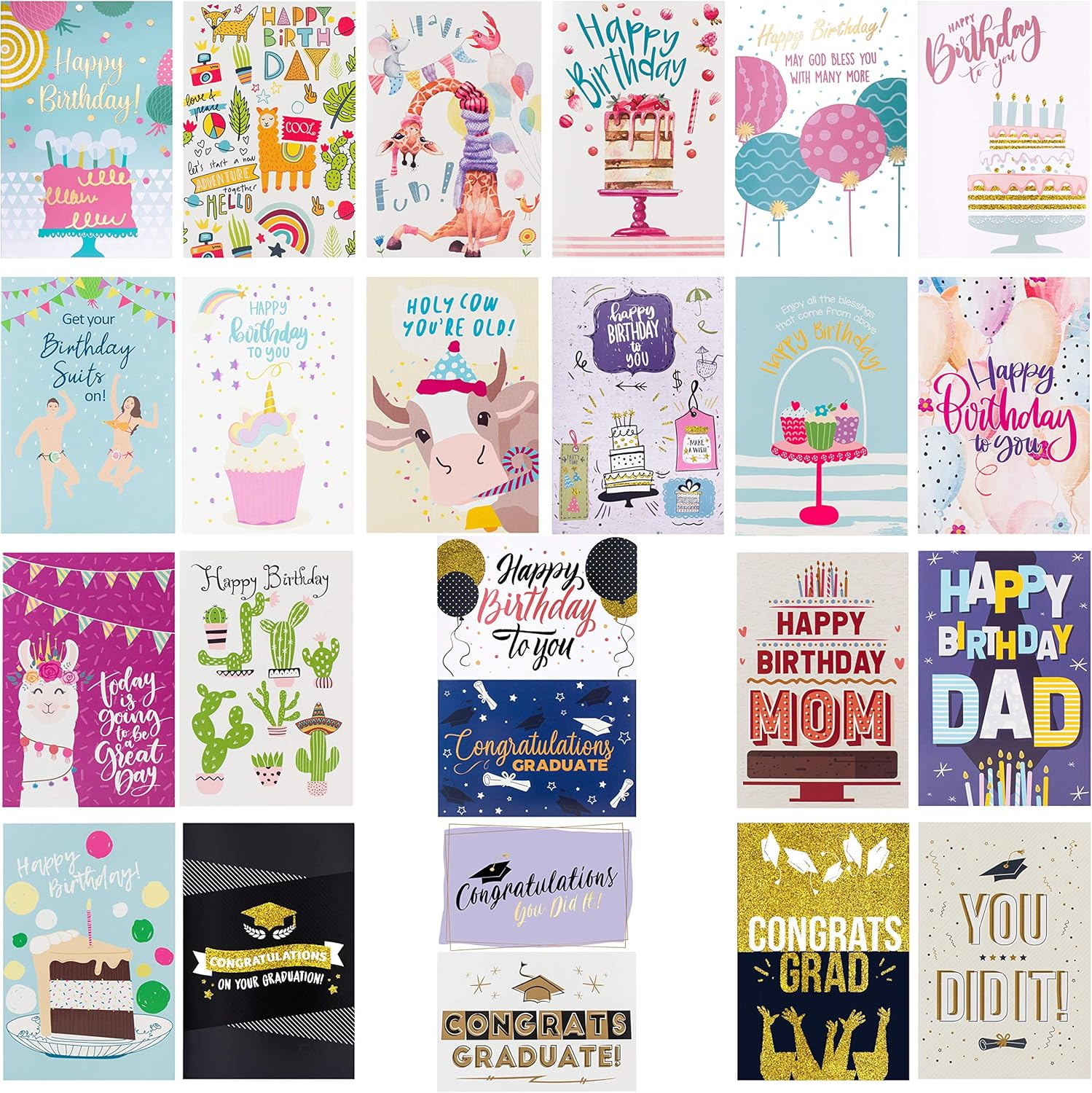 100 All Occasion Greeting Cards- 100 Eye Catching Designs with Greeting Card Organizer Box- Friendship Cards, Anniversary Cards, BFF Cards, Thanks Cards, Wedding Cards & More- 4 X 6 with 100 Envelopes image number 2