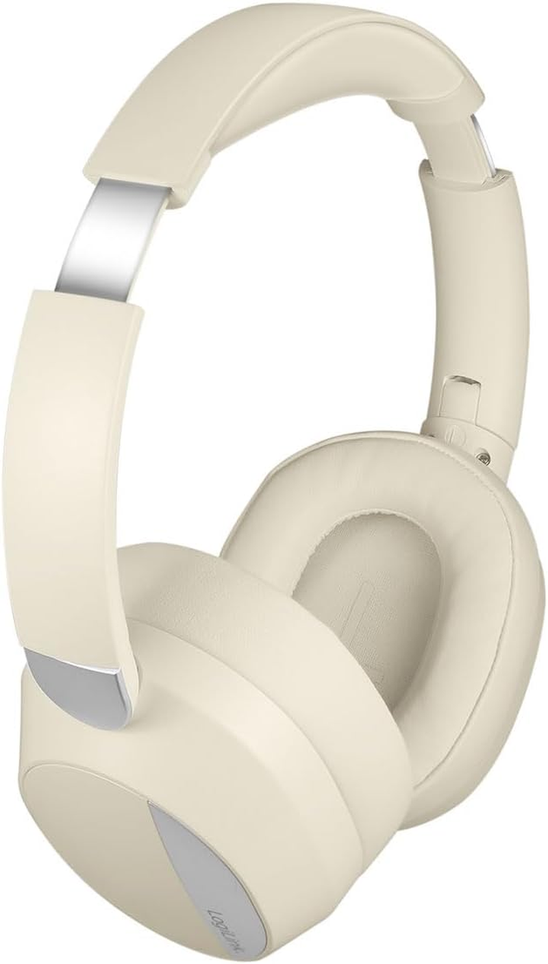 Logilink BT0071C BT 6.0 Gaming Headset with Additional 3.5Mm AUX, ANC (Active Noise Cancellation), 15 Hours Battery Life, Colour: Cream/Silver