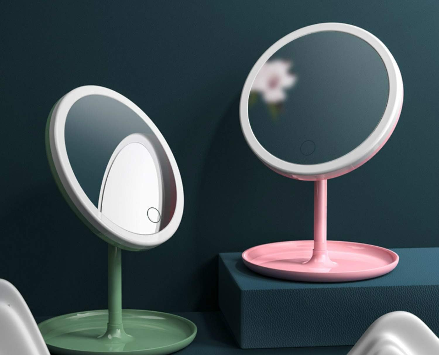 Mirror Makeup Mirror with 3 Light Modes - Led Mirror Makeup with Compact 5X Magnifying Mirror, Make up Mirror with Light, Light up Makeup Mirror, Rechargeable Lighted Makeup Mirror image number 4
