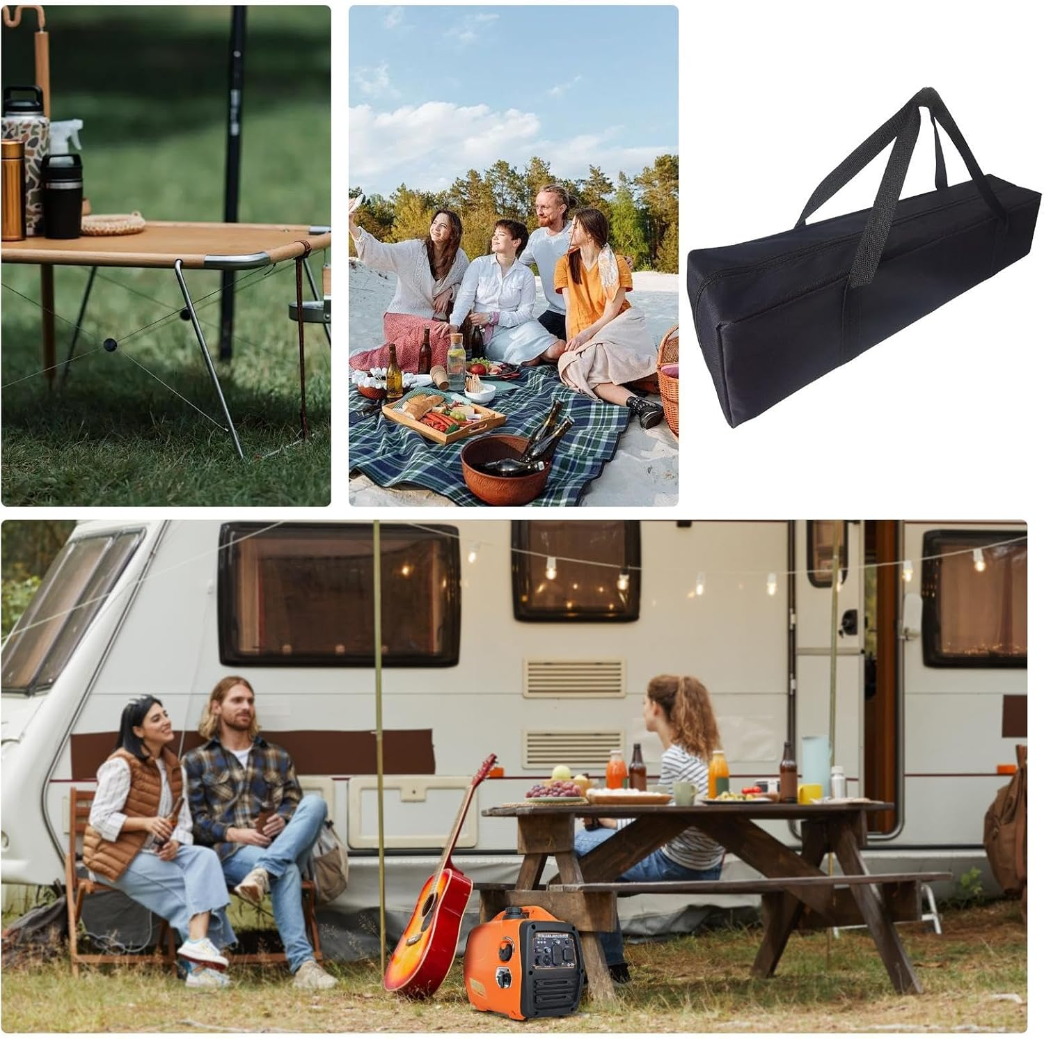 Acunny Folding Chair Carry Bag, Large Heavy Duty Travel Bag - 600D Oxford Fabric Awning Pole Storage Bag | Folding Beach Chair Carry Bag, Large Travel Bag image number 5