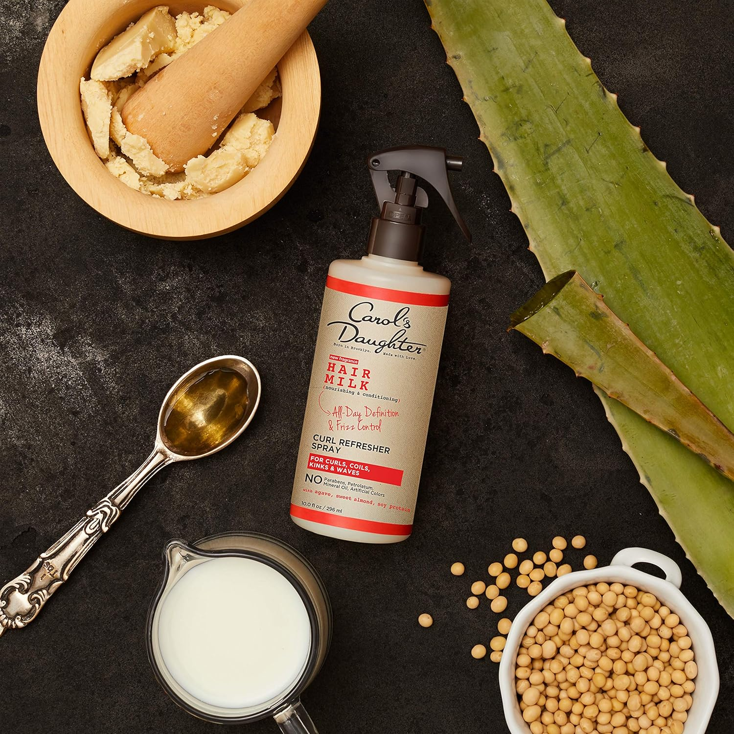 Carol'S Daughter Hair Milk Curl Refresher Spray for Coils and Waves, with Agave, Sweet Almond and Wheat Protein, 10 Fl Oz image number 2