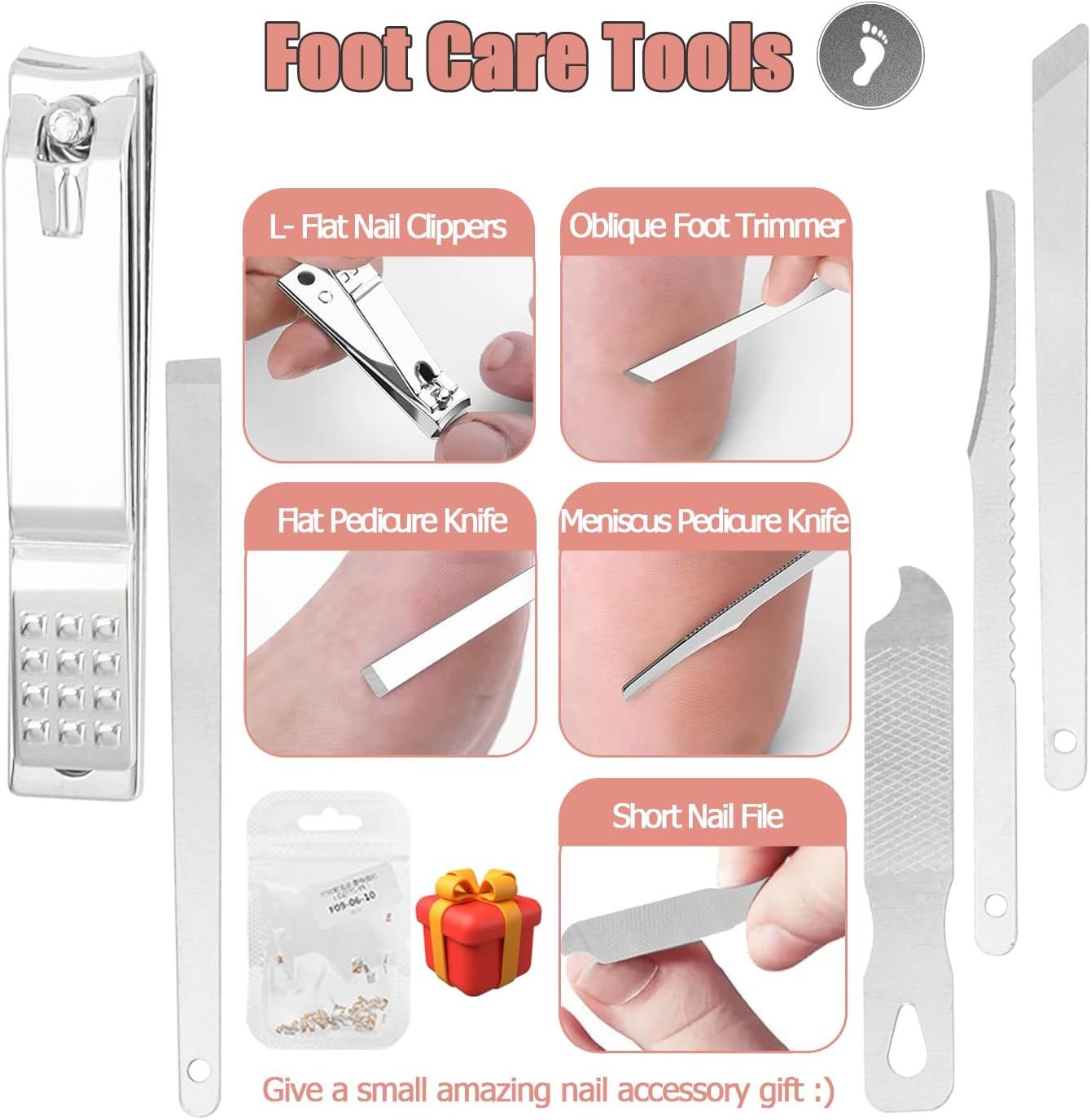 Bestgle Manicure Set, 19 In-1 Nail Clippers Pedicure Sets Stainless Steel Nail Manicure Pedicure Kit Professional Nail Grooming Kits with Portable Travel Case image number 5