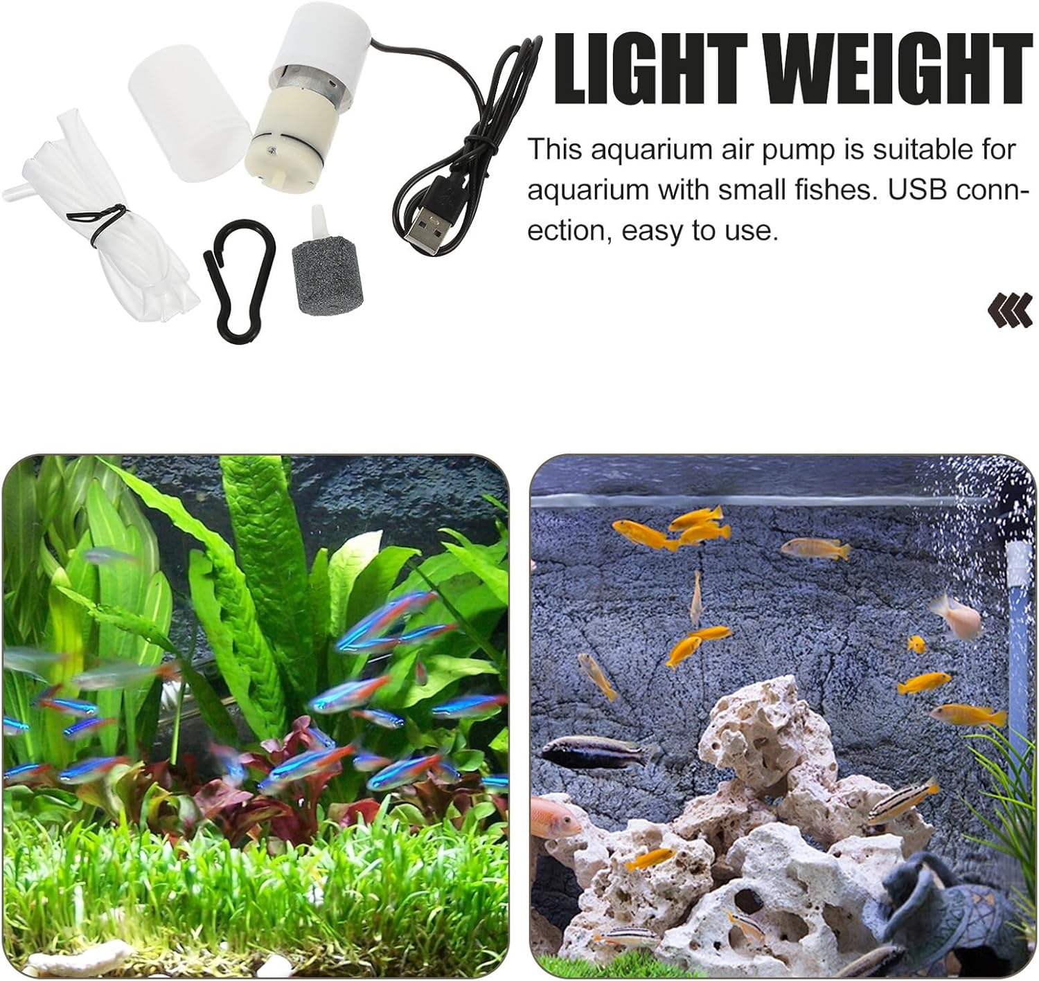 TIDTALEO 2 Sets USB Aquarium Oxygen Pump Quiet Plastic Aerator for Fish Tanks Portable Small Air Bubbler for Home and Office Fish Tanks Lightweight Design Random Color image number 4