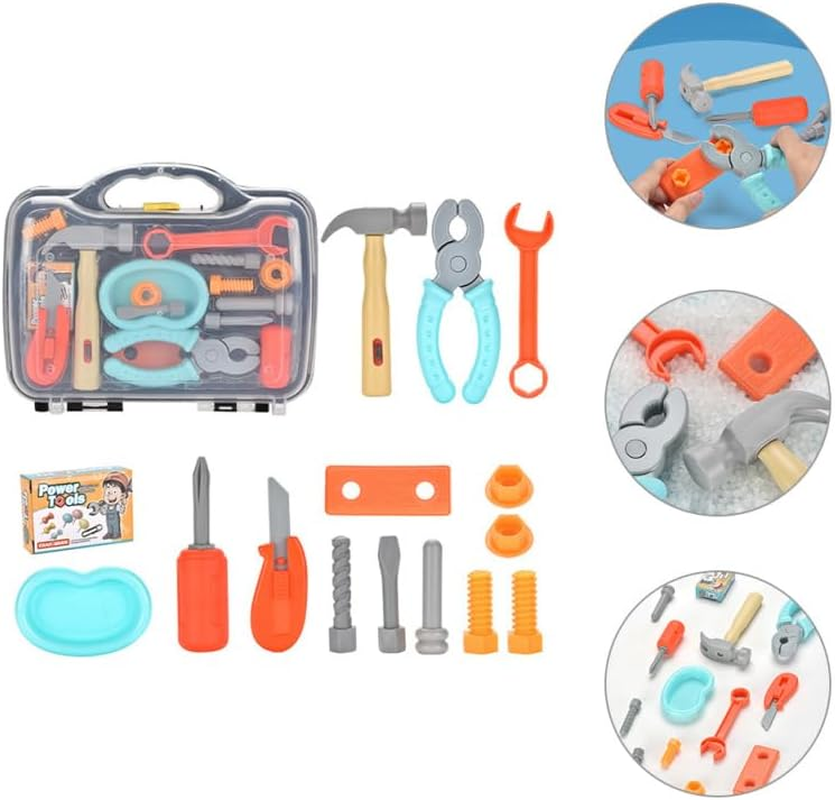 Vaguelly Toddler Tool Set - Montessori Screwdriver Kit for Kids, Pretend Play Repair Toolbox with Assorted Plastic Tools, Portable Design for Easy Keeping and Carrying, Educational Toy for Kids image number 2