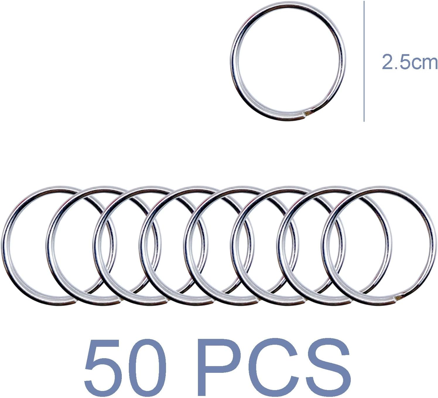 YUESUO 100PCS Metal Swivel Snap Hooks with Key Rings 50PCS Lobster Claw Keychains Clasps and 50PCS Large Key Chain Ring for Keychain Clip Lanyard, Jewelry Making, Crafts, Silver image number 1