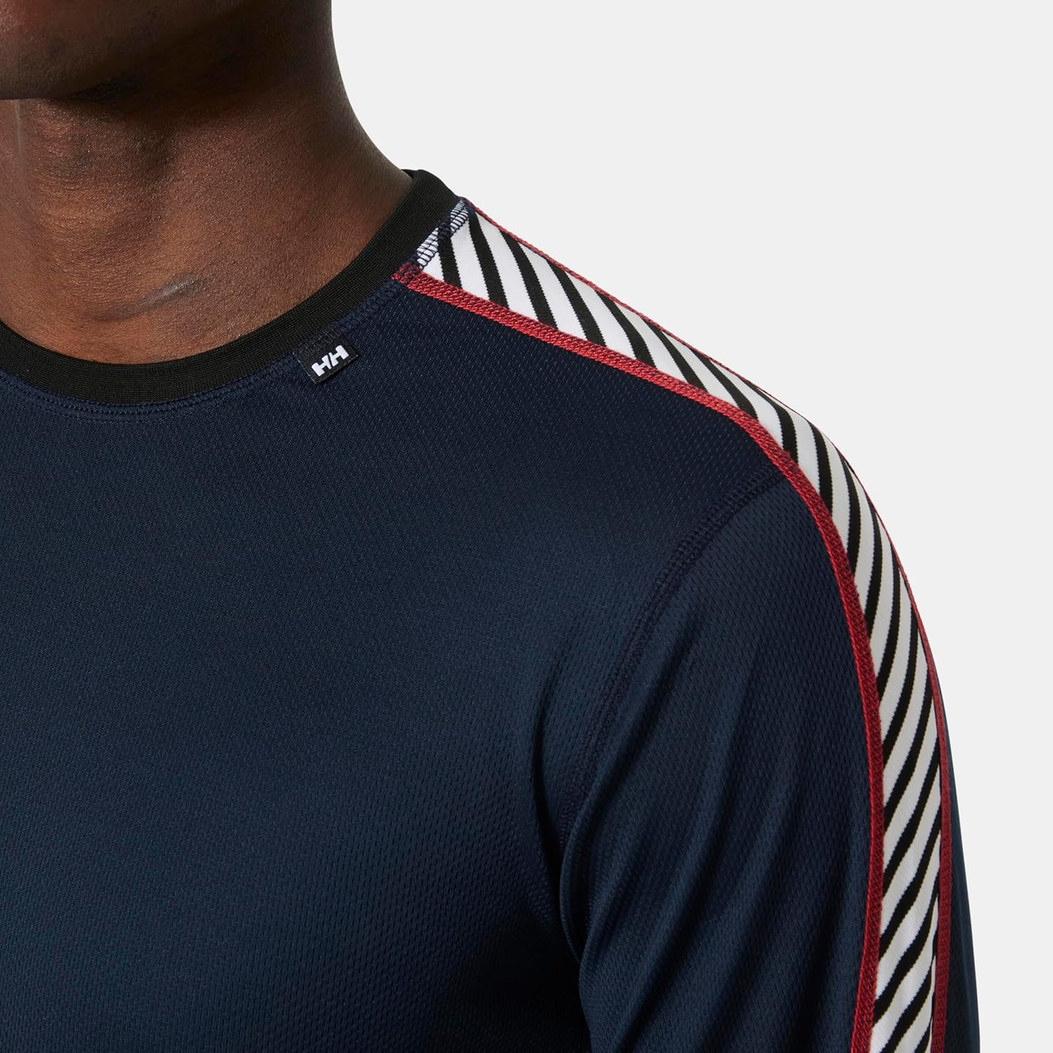 Helly-Hansen Men'S LIFA Stripe Crew Lightweight Breathable Moisture Wicking Thermal Baselayer, 998 Black - Medium