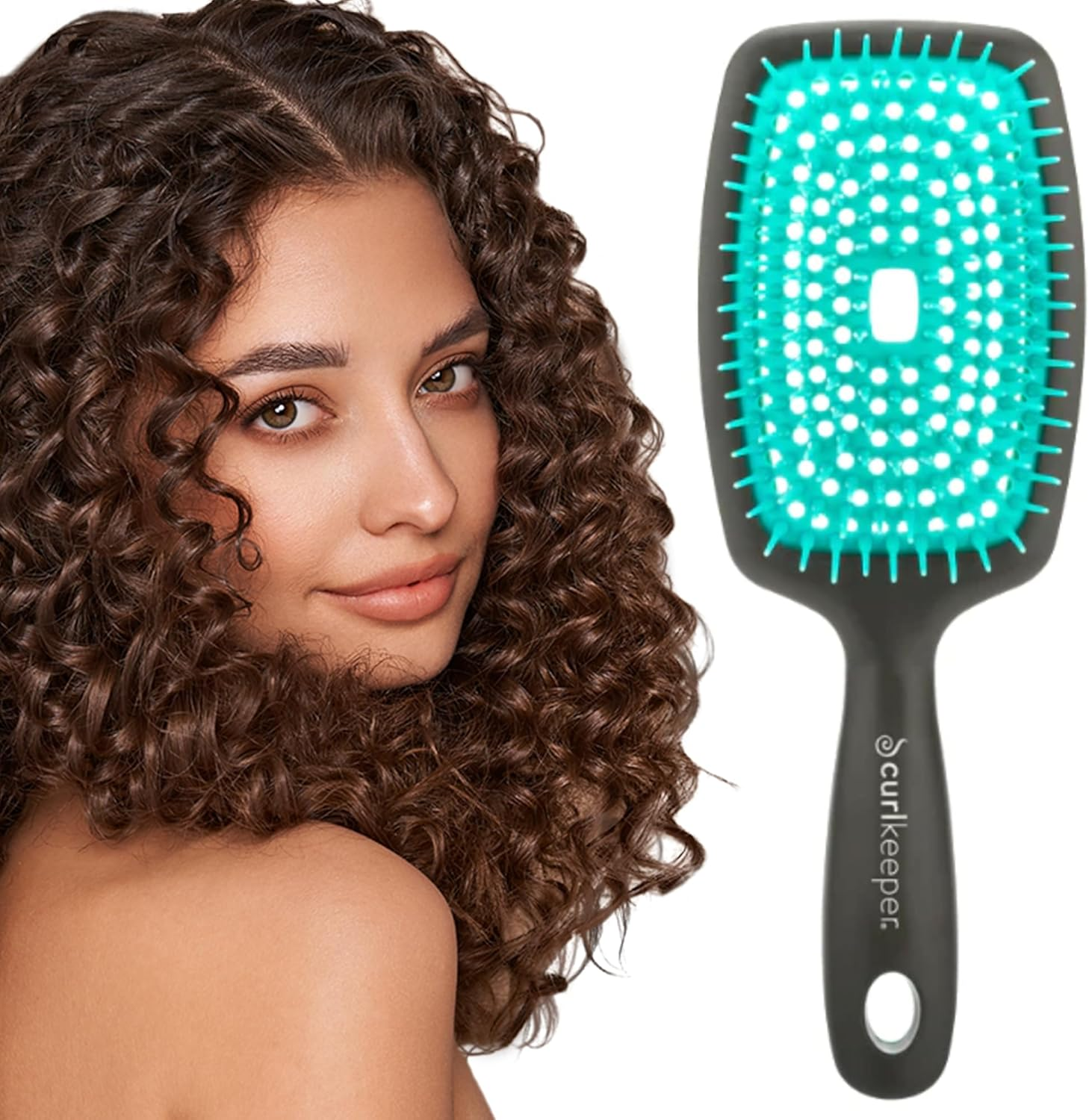(Turquoise) - CURLY HAIR SOLUTIONS - FLEXY BRUSH (Turquoise) image number 1