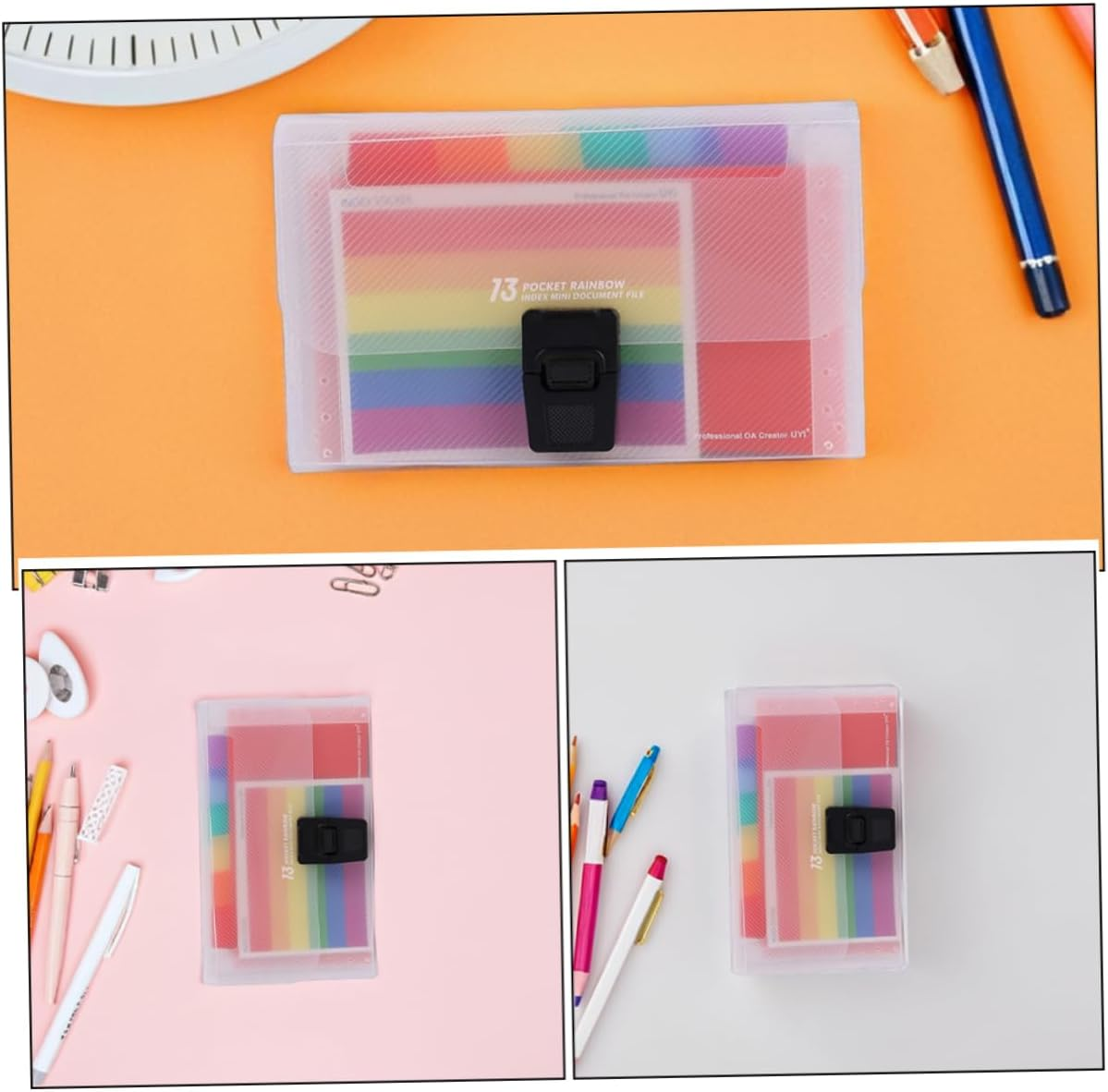 HOMSFOU 3Pcs Accordion File Storage Bag Expanding Folder for Office School Document Organizer image number 2