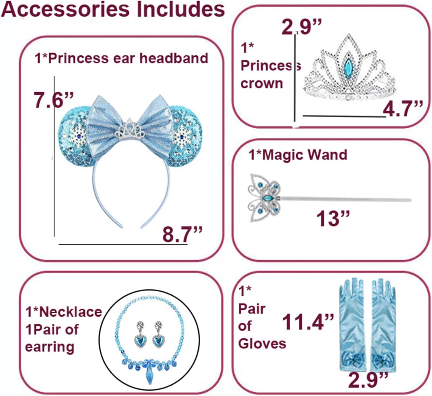 Princess Dresses for Girls Little Kids Blue Princess Costume Cosplay Outfit Birthday Halloween Prom Party Dress Up image number 6