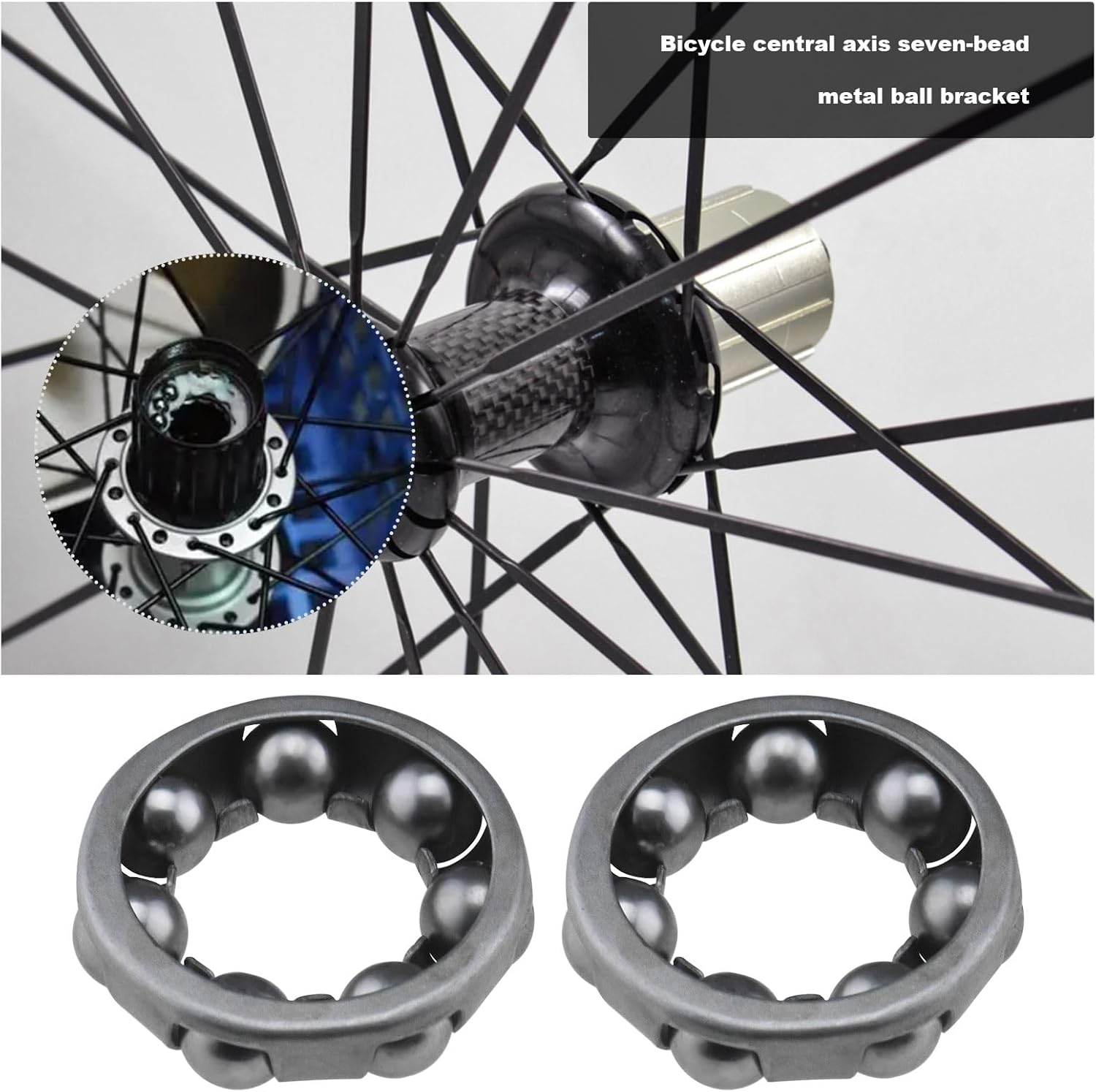 YINETTECH 4Pcs Bike Ball Bearing Retainer 7 Balls Bicycle Repair Accessories Ball Bearing Cage Bicycle Ball Bearing for Bike Front Wheel Ball Bearing Bracket, 1/4'' X 7 Balls image number 5