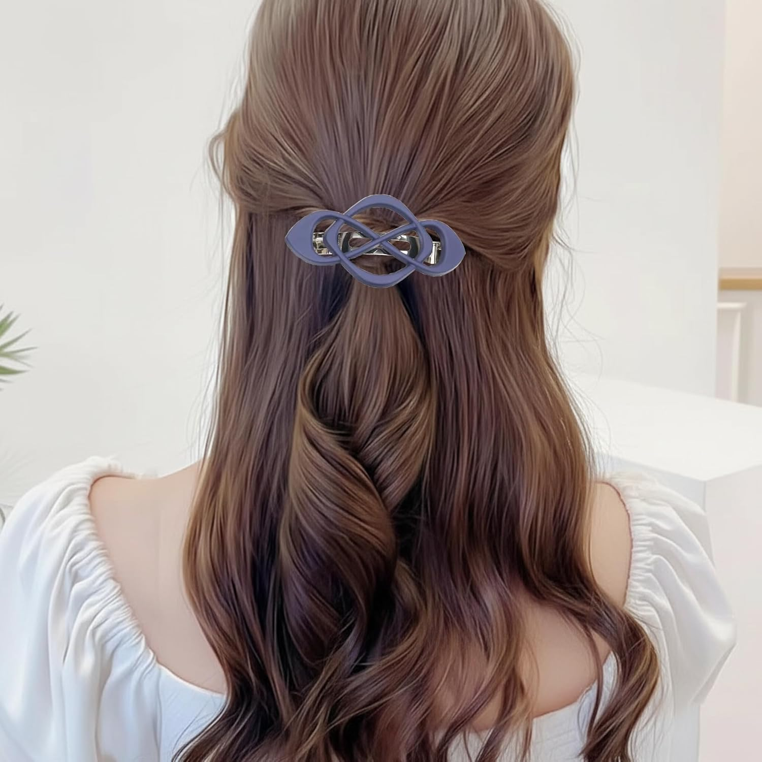 French Hair Barrettes for Women - 4 Pack Vintage Snap Hair Clips for Thick Hair, Elegant Retro Hair Accessories with Classic Design, Secure Hold Hair Clips for Women & Girls(Simple & Stylish) - Colora image number 5