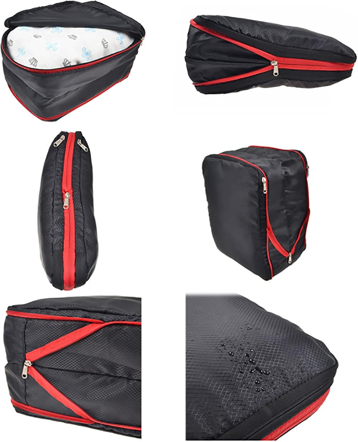 OEIPSMK Packing Cubes Compression Storage Bag Storage Bag Large-Capacity Double-Layer Cmpressible Storage Kit Packing Cubes for Travel,Red image number 5