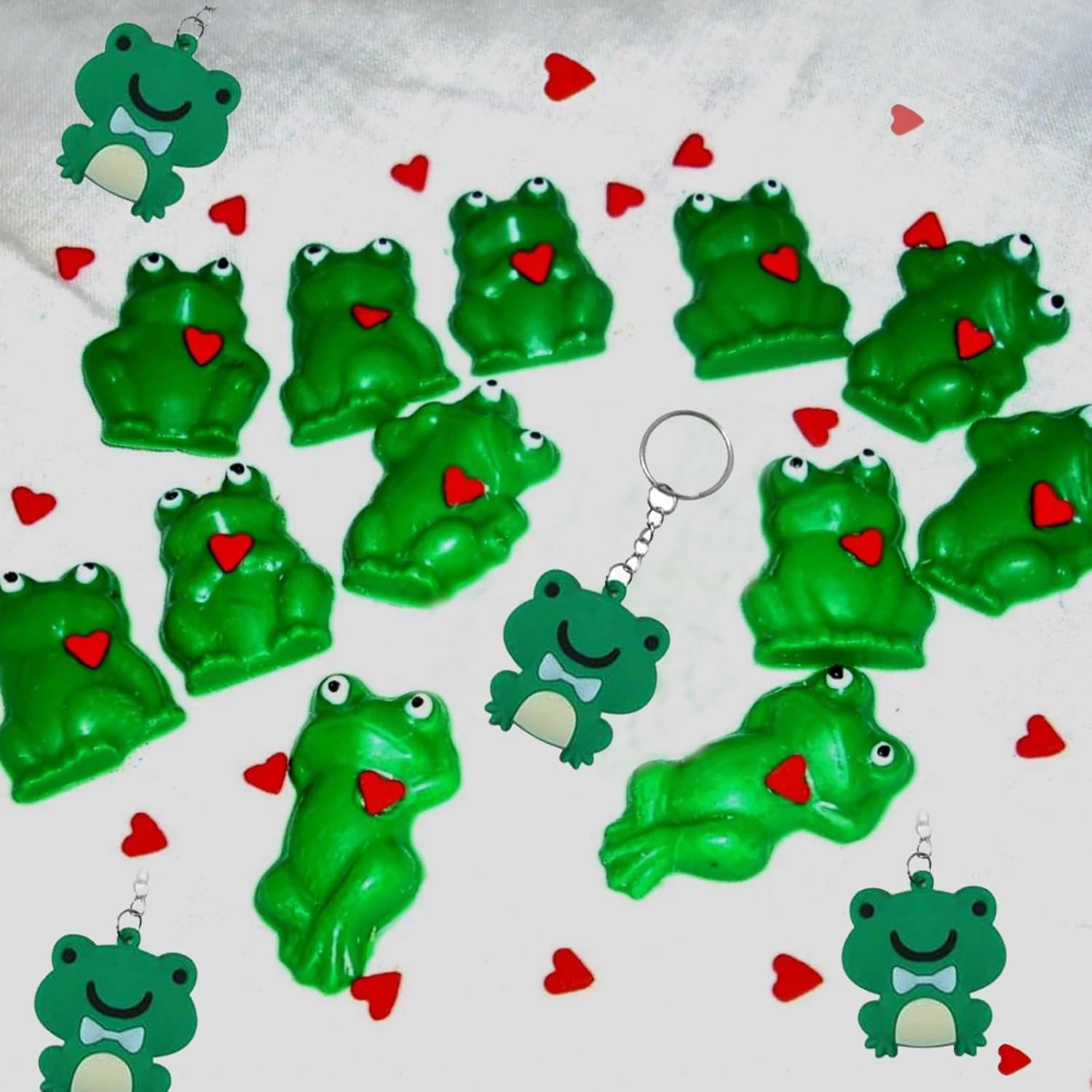 Imagitek 40 Pack Frog Keychains Decorations for Back to the 80S Party, Frog Themed Party Favors, Birthday Party Bag Fillers, Baby Shower Return Gifts image number 2