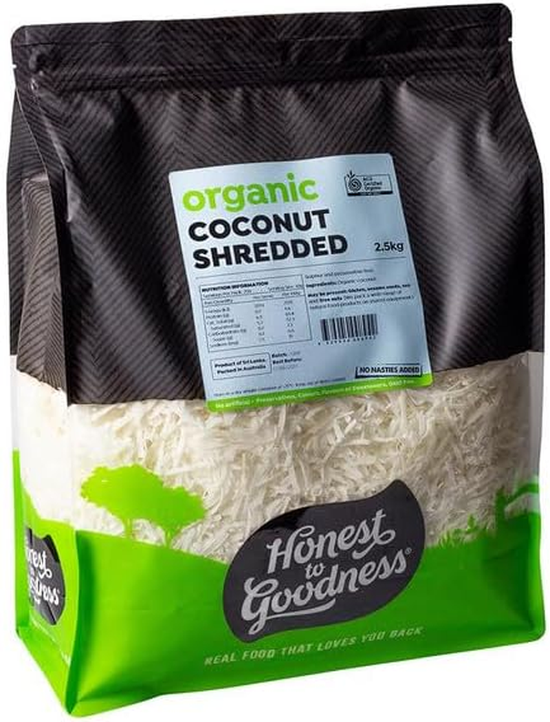 Honest to Goodness Organic Coconut Shredded, 2.5 Kg - Crafted from the Finest Organic Coconut Flesh. Simply Dried and Shredded, Preserving Their Natural Flavor and Aroma. image number 1
