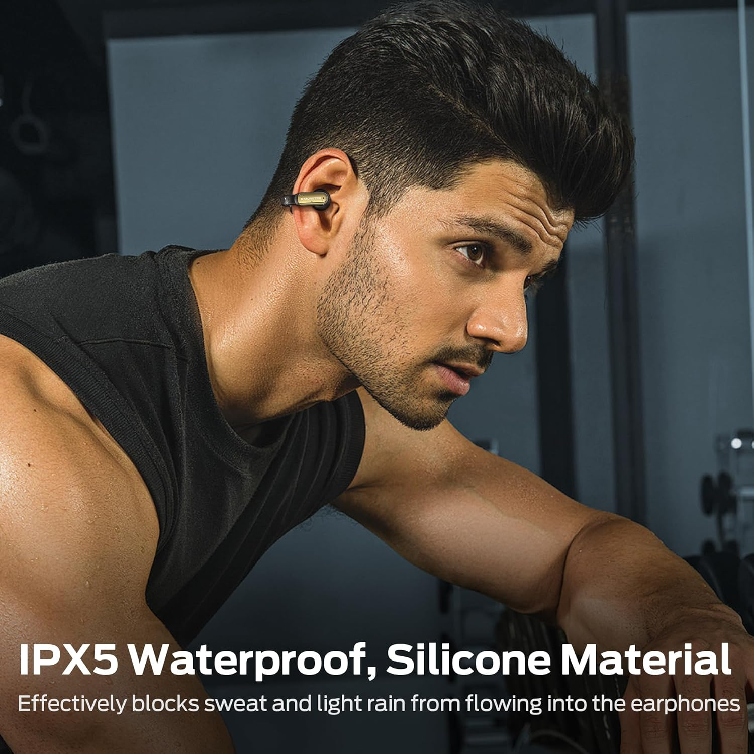 Monster Wireless Earbuds Open AC601, Comfort Clip-On Bluetooth Earbuds Type-C Charging, Bluetooth 5.4 Open Earbuds Pure Sound with ENC, IPX5 Waterproof, Touch Control Wireless Headphones (Black) image number 2