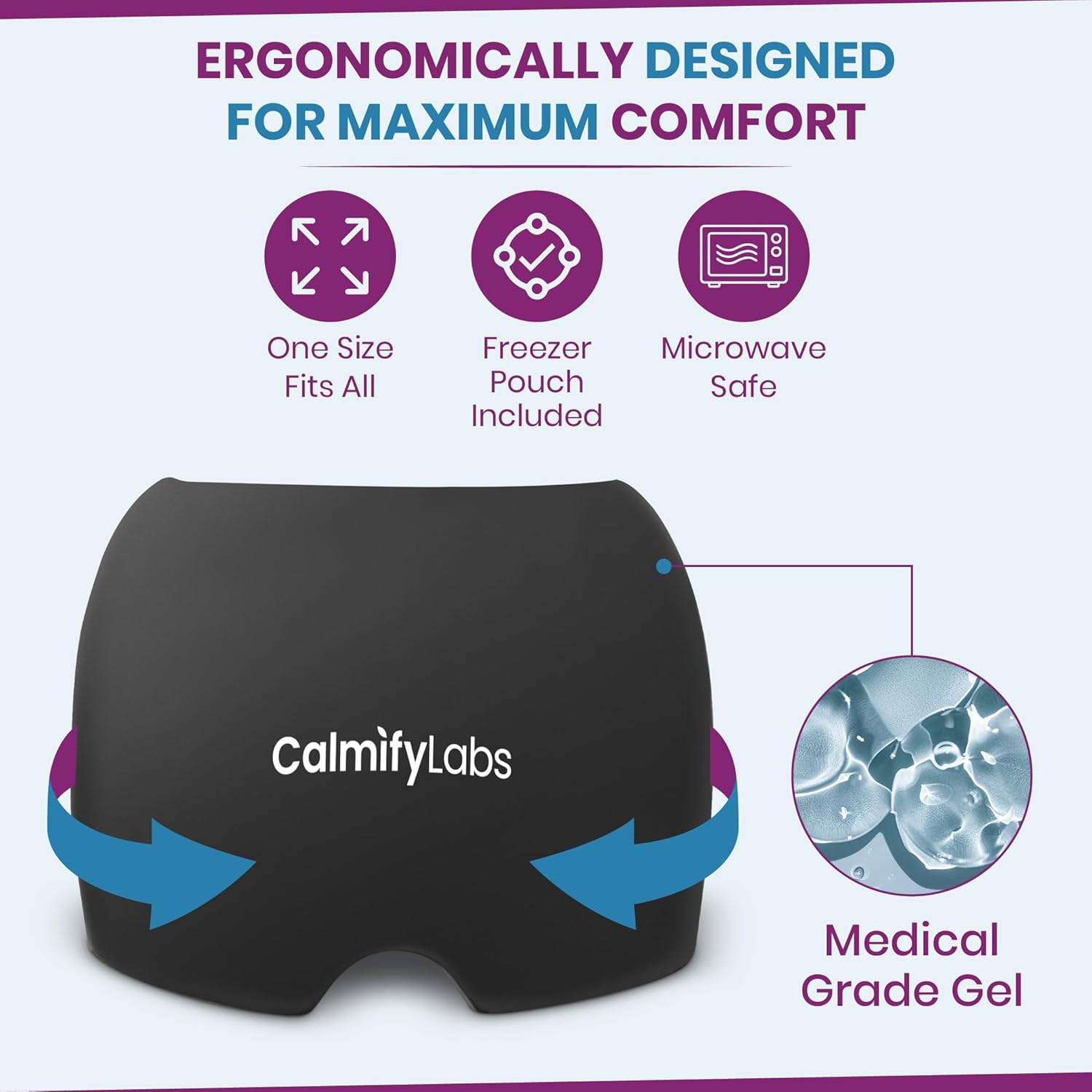 Migraine Relief Cap - Black, Hot & Cold Therapy Gel Cap for Migraine, Headache, Sinus Pressure, Stress, and Tension Relief - Reusable Ice Hat with Soothing Heat & Cold Compression for Neck and Forehead - Flexible, One Size Fits All, Comfortable and Drug-Free Relief for Men & Women - Ideal for Hot or Cold Therapy to Soothe Pain & Discomfort, Cooling Gel Migraine Hat (Black, Standard) image number 4