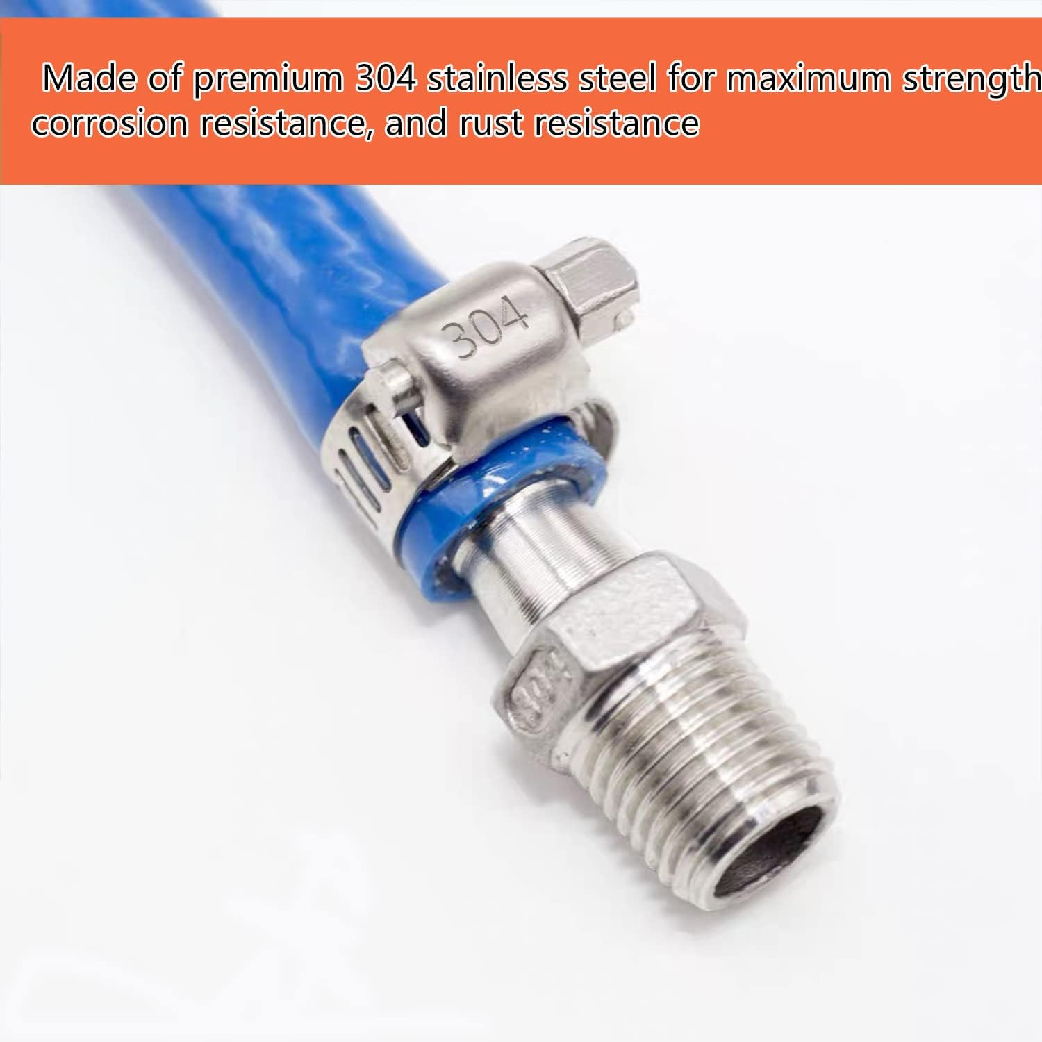 60 Piece All-Inclusive Hose Clamp Combo Kit,1/4 Inch - 1 Inch 304 Stainless Steel Hose Clamps Assortment,(8-38Mm) for Secure Pipe and Hose Connections PEX Clamp Rings image number 2