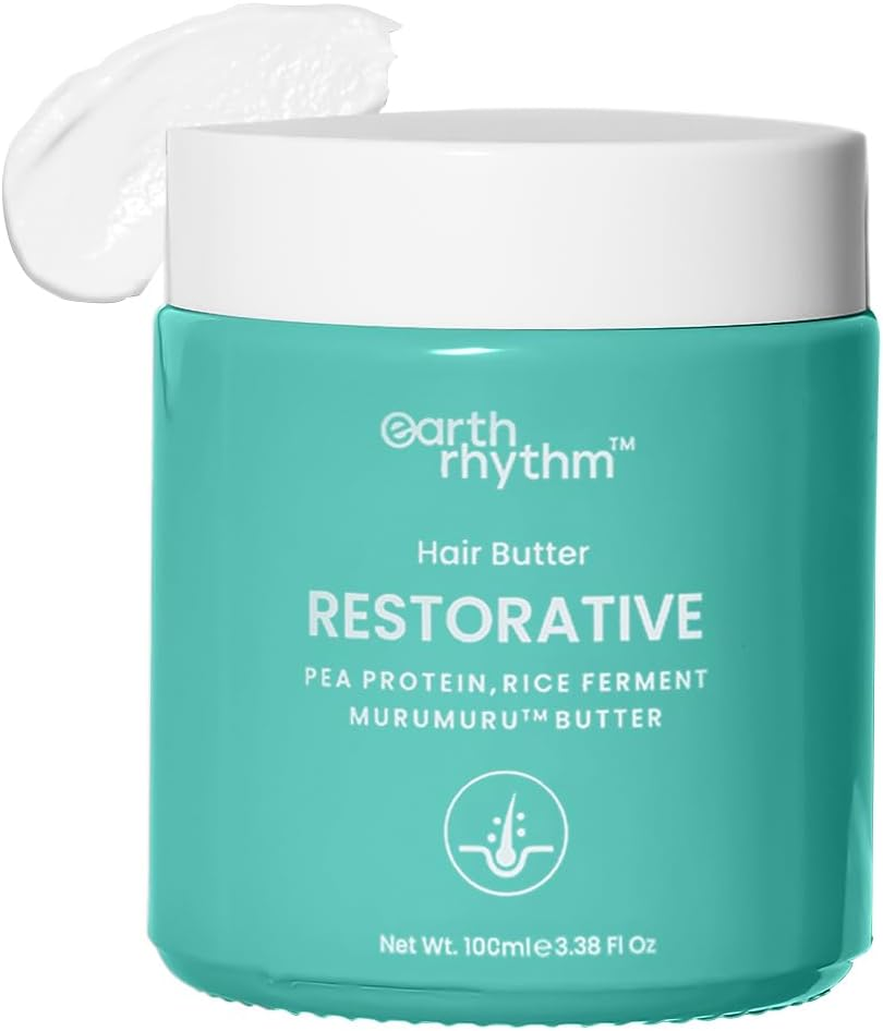 Earth Rhythm Murumuru Hair Mask for Dry, Dehydrated & Frizzy Hair |Contains Pea Protein & Rice Ferment| Hydrates & Enhances Curl Retention| Men & Women | Sulphate & Paraben Free - 100 Ml image number 2