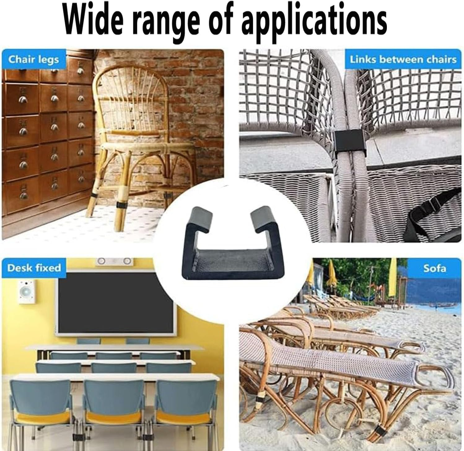 8 Pcs Furniture Connector,Chair Fastener,Outdoor Patio Sofa,Rattan Furniture Clips,Plastic Furniture Connector Clamp,Inner Diameter 52 Mm,Fastening Clips for Sectional Couches and Patio Sofa Fasteners image number 1