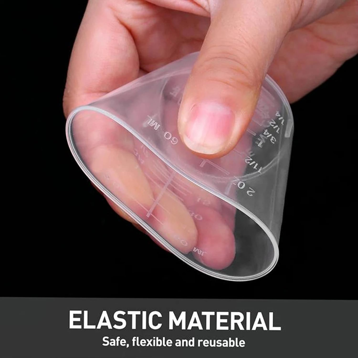 Small Measuring Cups, 30 Ml Plastic Measuring Cups, Pack of 50 Measuring Cups, Small Plastic Mixing Cups, Plastic Measuring Cups with Wooden Sticks and Lid for Mixing Resin, Stain, Epoxy and Paint image number 4