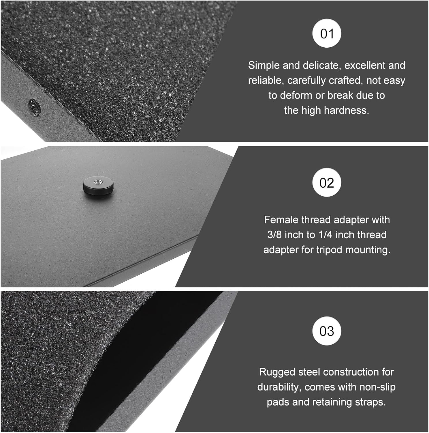 Ipetboom Projector Tray Tripod Stand Mount 39X29Cm with Laptop Pallet Platform for 1/4 to 3/8 Screws, Utility Broadcast Shelf Compatible with Notebook Holder and Mic Stand Tray for Office image number 6