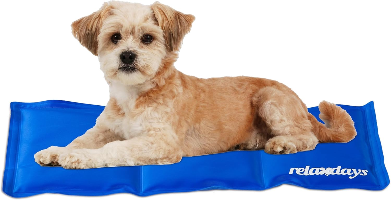 Relaxdays Dog Cooling Mat Self Cooling Wipe Clean Heavy Duty with Gel Cooling Blanket for Animals, Cold Blanket 20 X 35 Cm, Blue image number 2
