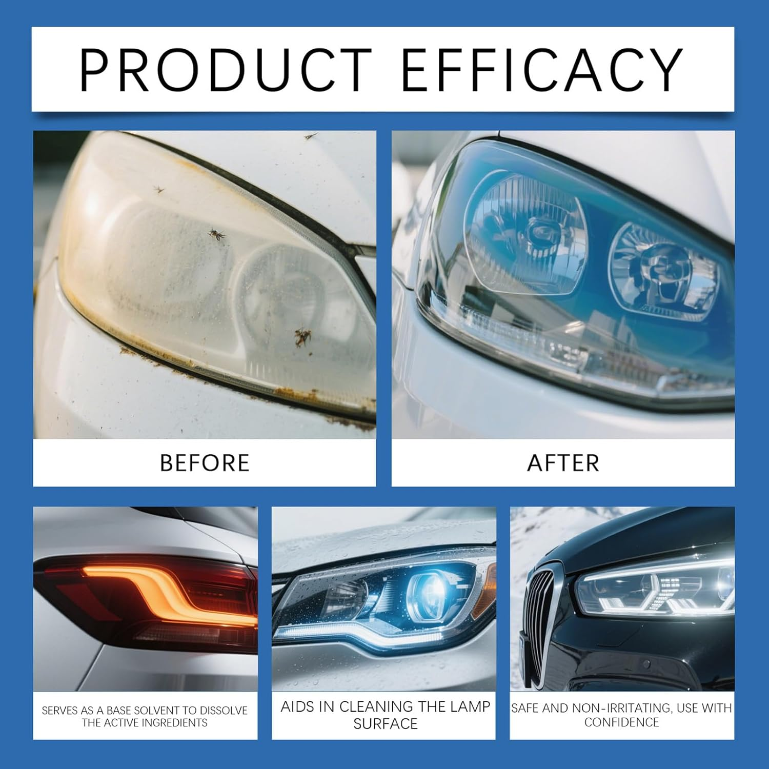 Ungtyb Automotive Headlight Restoration Kits | Headlight Polish Repair Renovation Kit - Cleaner Agent with Sponge and Towel for Truck SUV Vehicle Maintenance Detailing Projects Garage Home image number 1