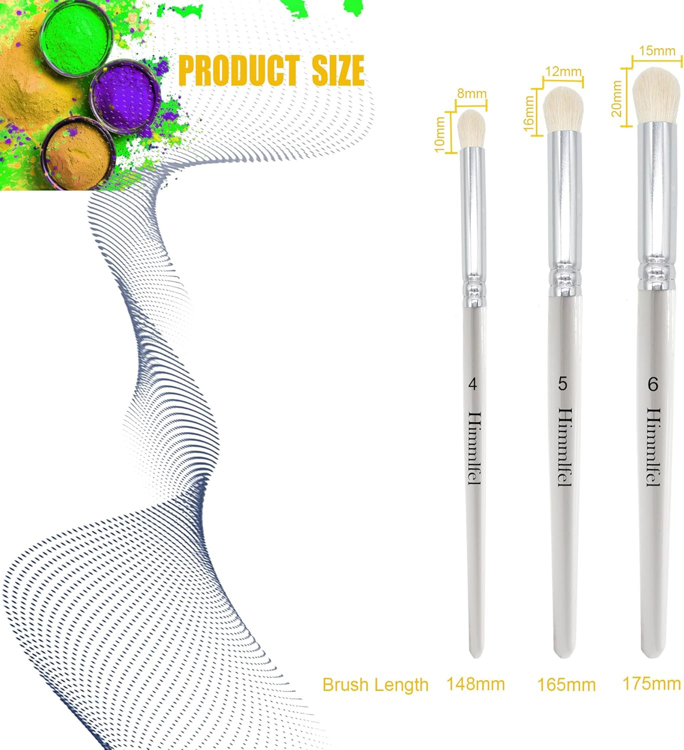 Himmlfel Drybrush Set，3 Sizes Dry Brush Miniature Painting，Professional Dry Brushes for Citadel Game Model,Large Medium Detailed Model,Warhammer,Hobby Art Paint Brushes for Artist and Beginner image number 3