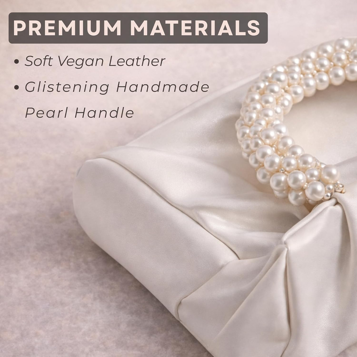 White Pearl Purse Women Soft Leather Evening Clutch Bag Wedding Prom Shoulder Crossbody Bag Small Chic Party Purse&hellip; image number 2