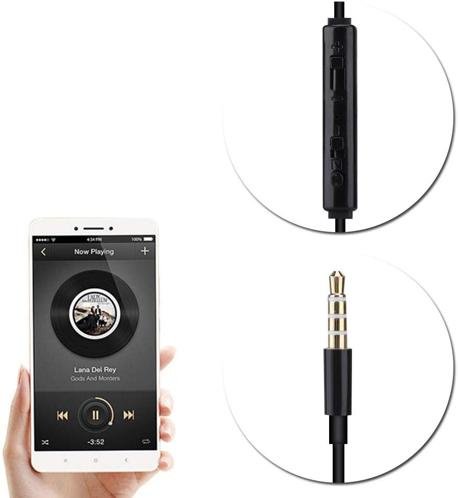 Cuifati Wired In-Ear Headsets Air Tube Security Earpiece with Microphone for Ios/Android, Durable Radiation Protection for Single Headphones (Black Line White Tube) image number 1