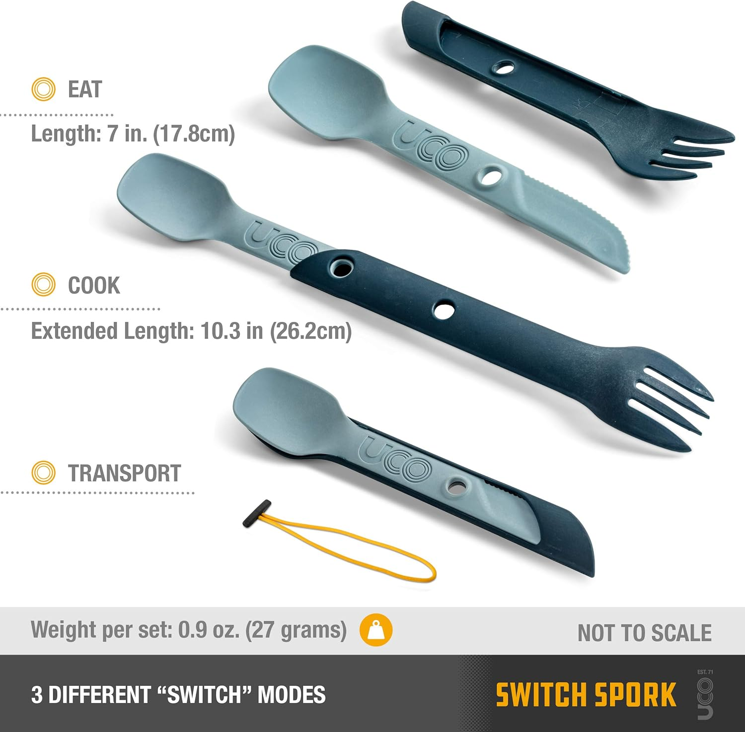 UCO Switch Spork 2-Piece Integrated Camping Utensil Set image number 4