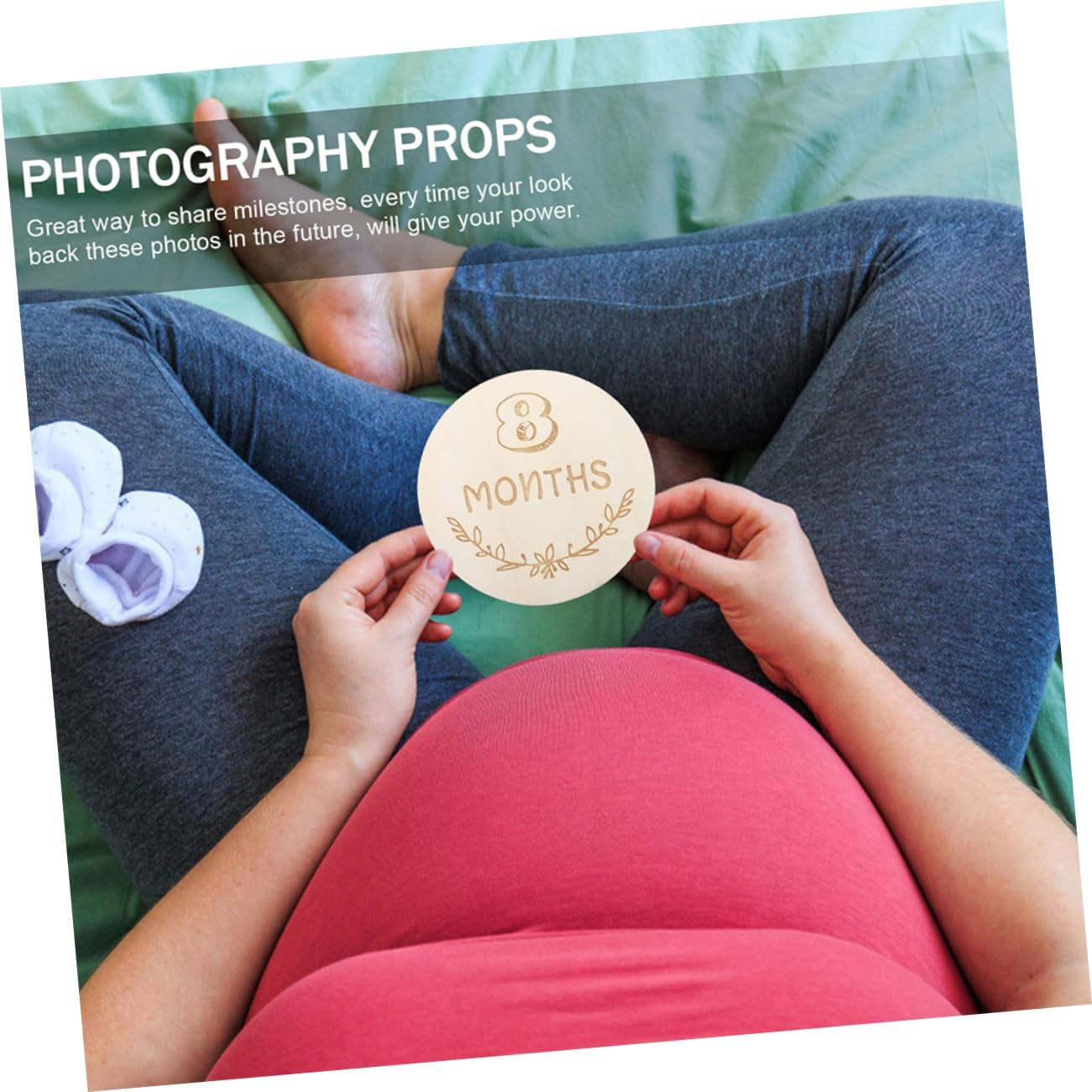 ERINGOGO Pregnancy Monthly Recording Cards Milestone Cards Photography Props for Newborn Journey