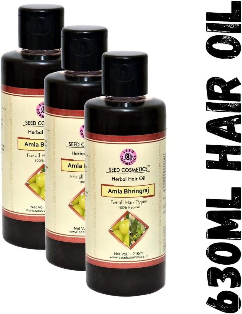 Amla Bhringraj Herbal Hair Care Oil 100% Natural, Oil for Hair Fall Control and Helps to Hair Growth for Men and Women Pack of 3 (630Ml) image number 2
